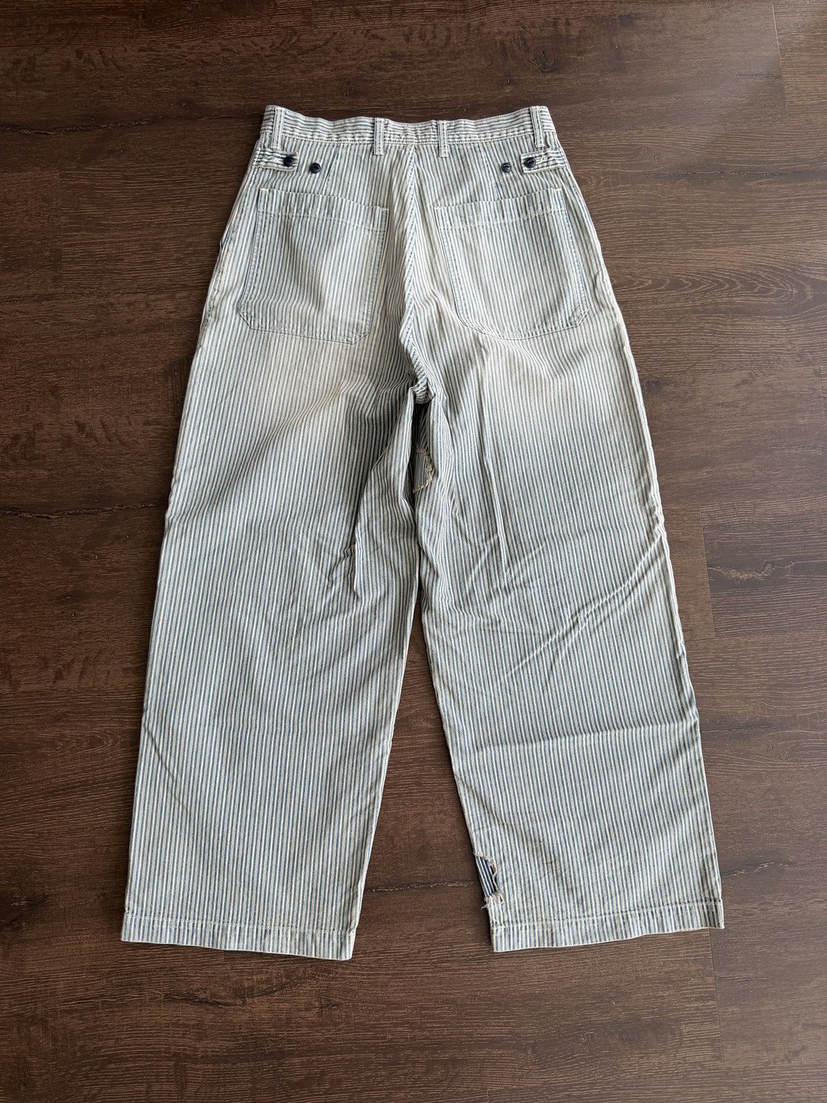 Kapital Kapital Herringbone Baggy Fatigue Pants Blue Striped Size 3 Size US 32 / EU 48 - 2 Thumbnail