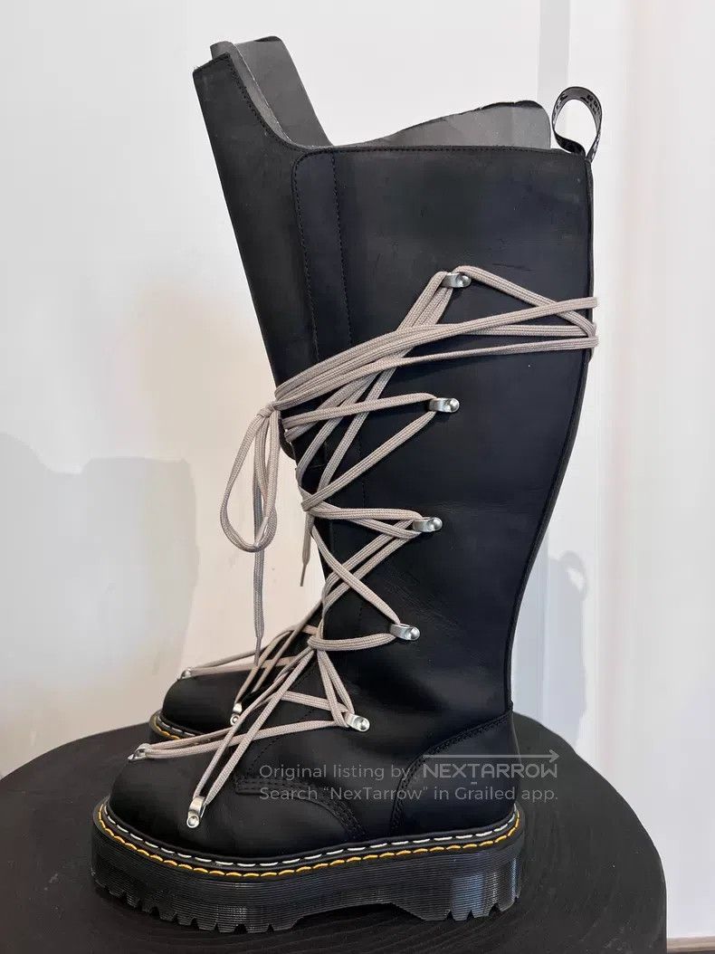 Rick Owens Rick Owens Crazy laced high-top boots with Dr. Martens col Size US 9 / EU 42 - 3 Thumbnail