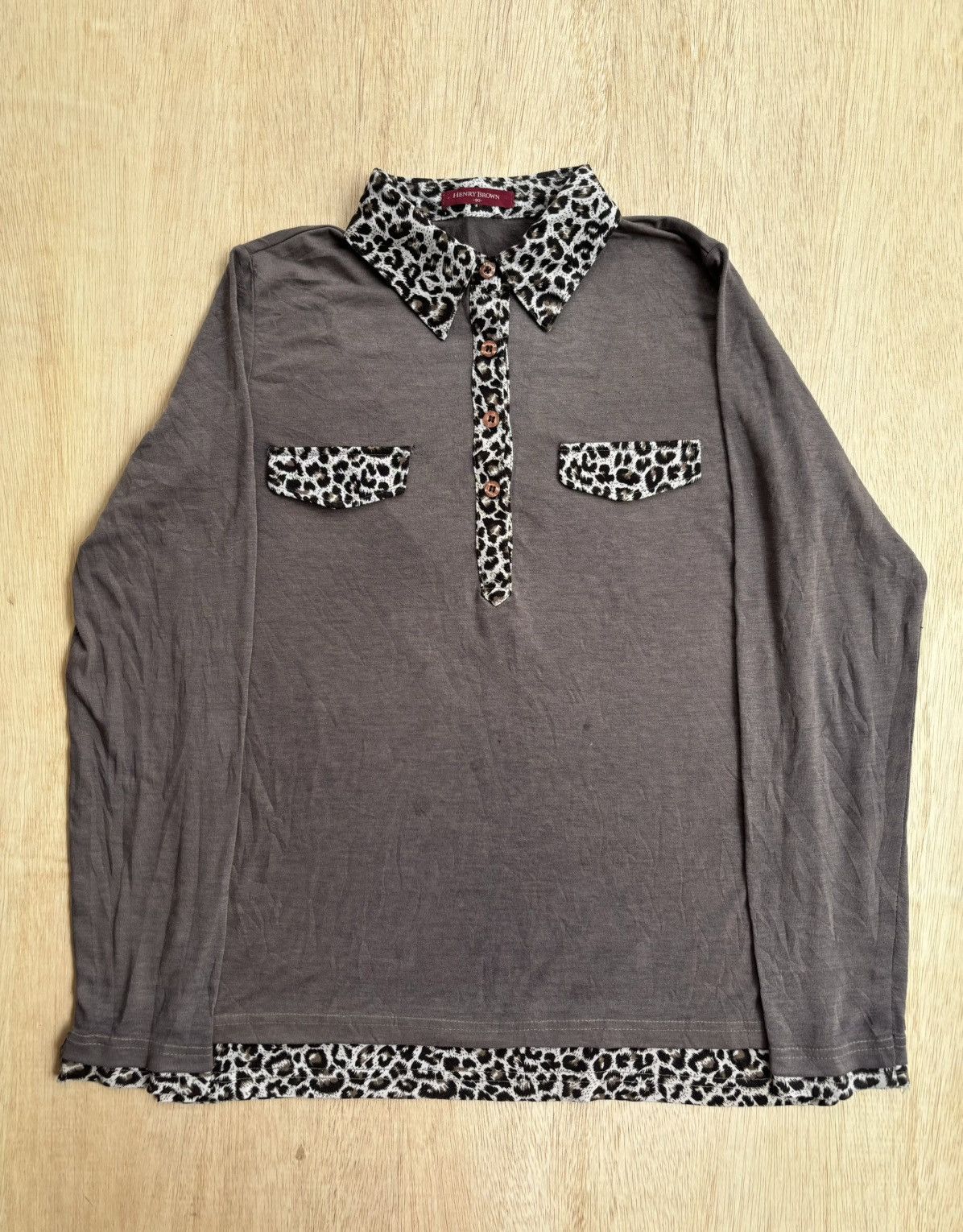 Hysteric Glamour × If Six Was Nine × Japanese Brand Y2k Leopard Henry Brown Ifsixwasnine Style Shirt Size US L / EU 52-54 / 3 - 1 Thumbnail