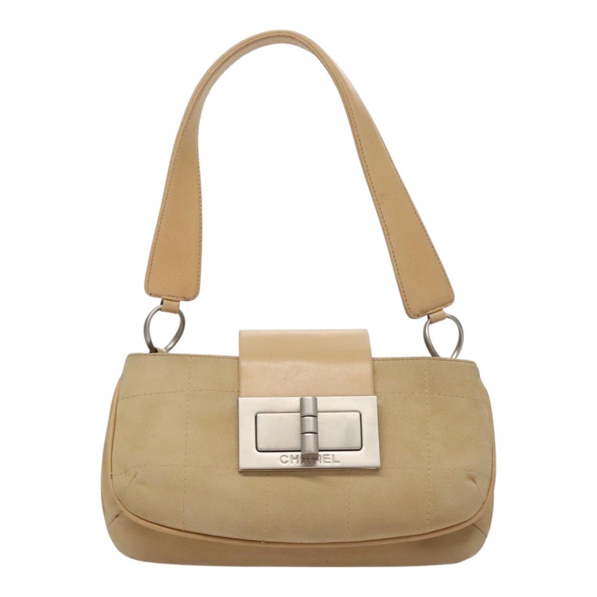 Chanel Chocolate Bar Beige Suede Shoulder Bag (Pre-Owned) Size ONE SIZE - 1 Thumbnail