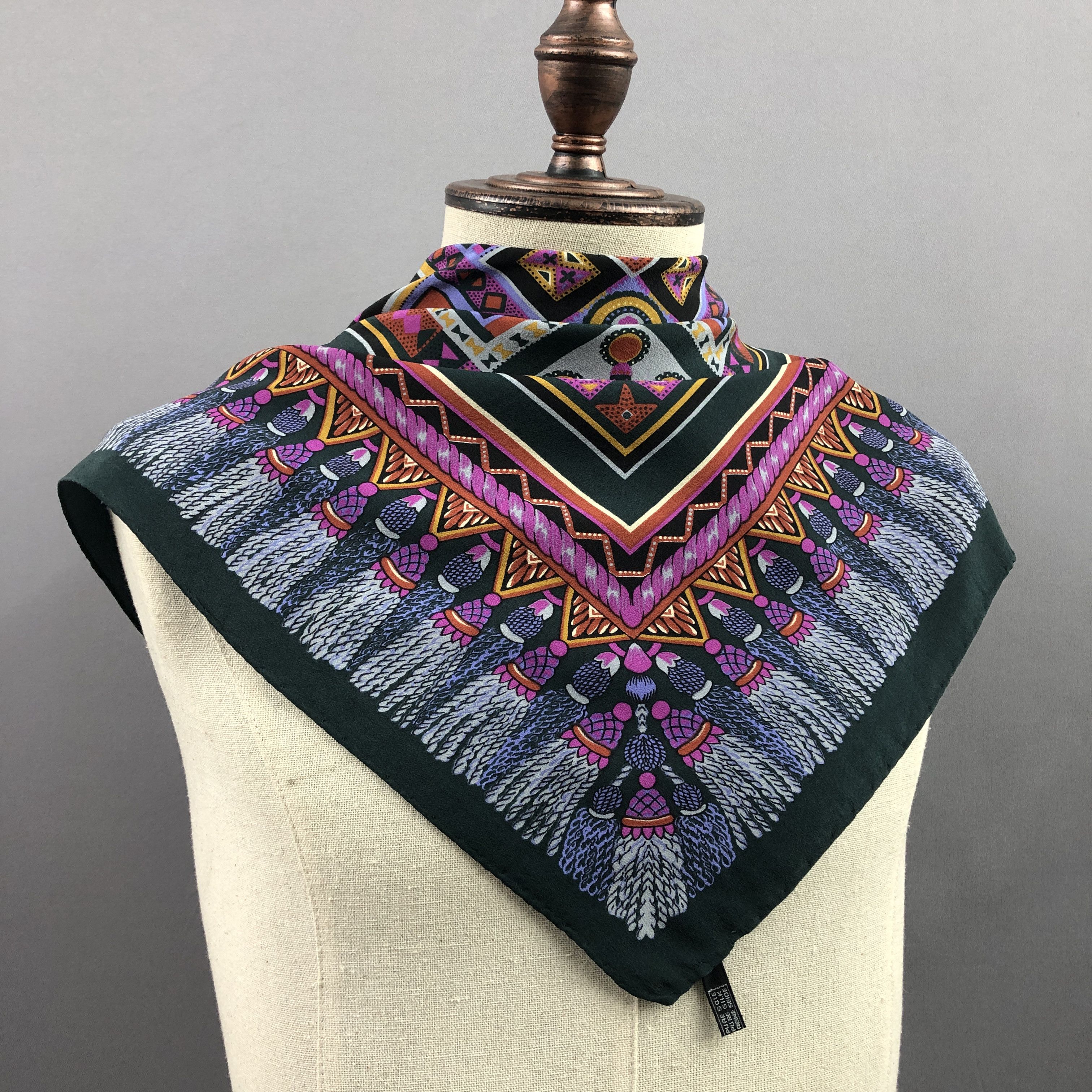 Vintage Vintage SILK Scarf Twill Stole Wraps Scarves Size ONE SIZE - 4 Thumbnail