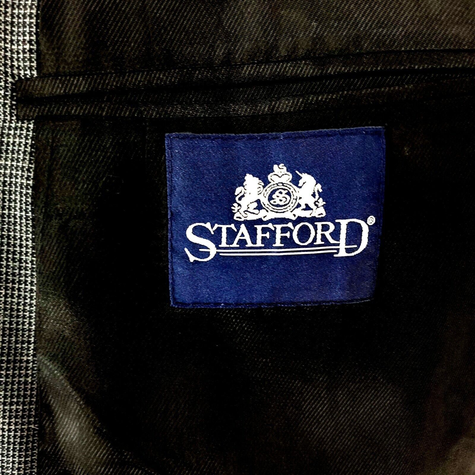 Stafford Stafford Wool Heavy Wool 2 Button Sport Coat 44L Gray Nailsh Size 44L - 8 Thumbnail