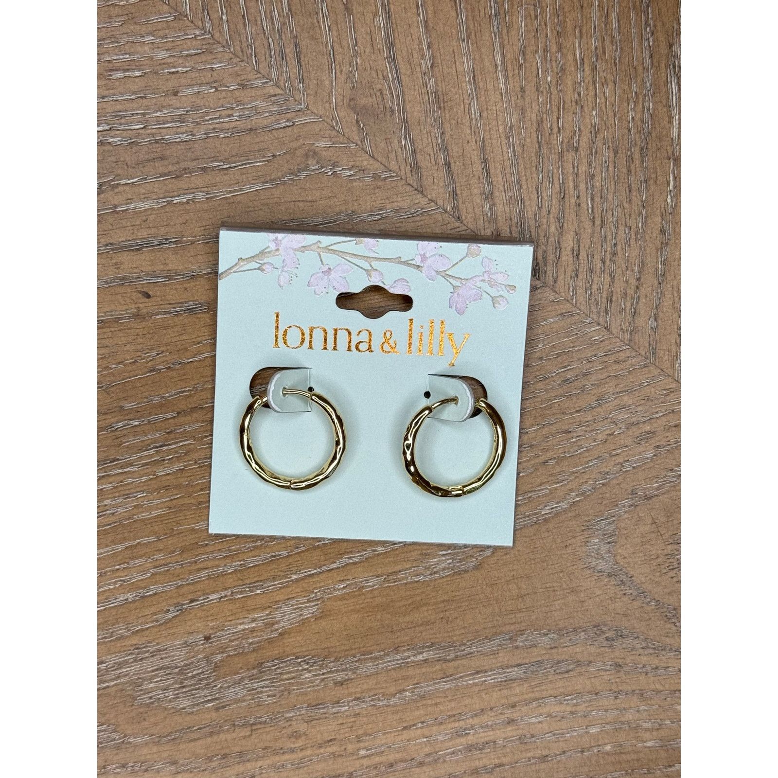 Other Lonna & Lilly Gold Tone Textured Hoop Earrings Classic Round Size ONE SIZE - 3 Thumbnail