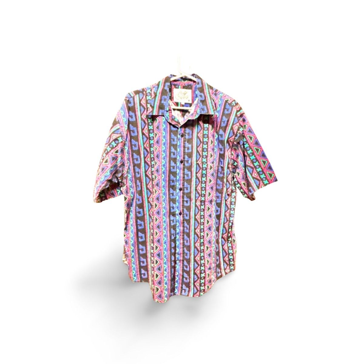 Other Men’s Vintage Body Objects Western Shirt w/90’s Aztec Design Size US L / EU 52-54 / 3 - 1 Thumbnail