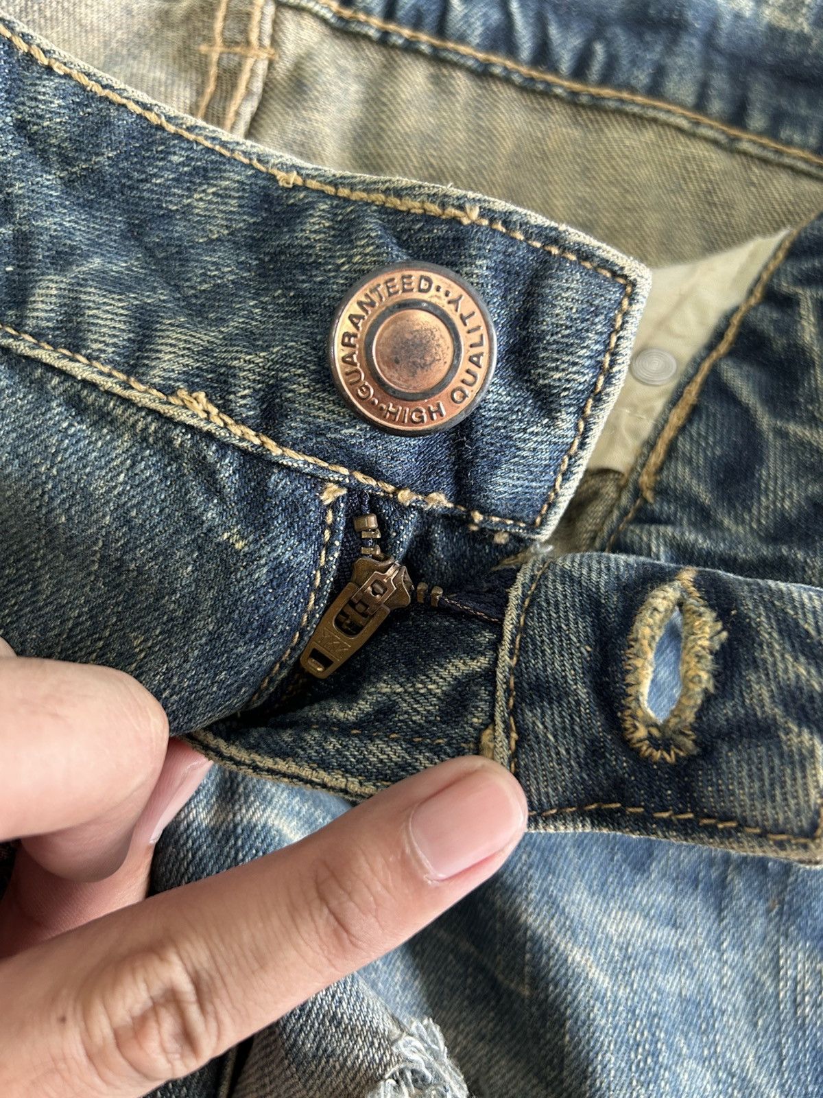 Japanese Brand Vintage Japanese Denim Distressed Mud Wash Jeans Size US 32 / EU 48 - 13 Thumbnail