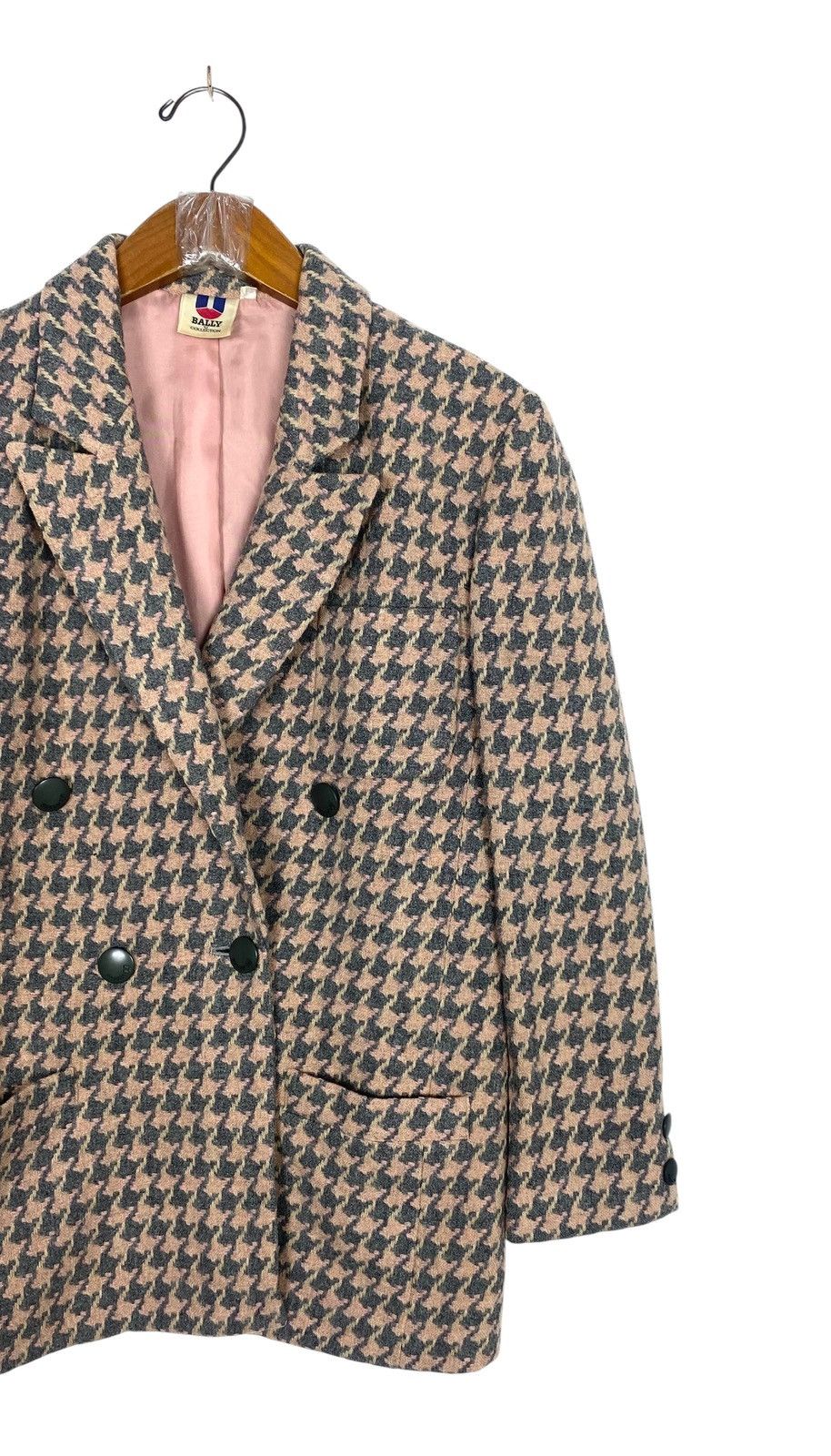 Bally Rare‼️Vintage Bally Collection Houndstooth Wool Coat Size M / US 6-8 / IT 42-44 - 3 Thumbnail