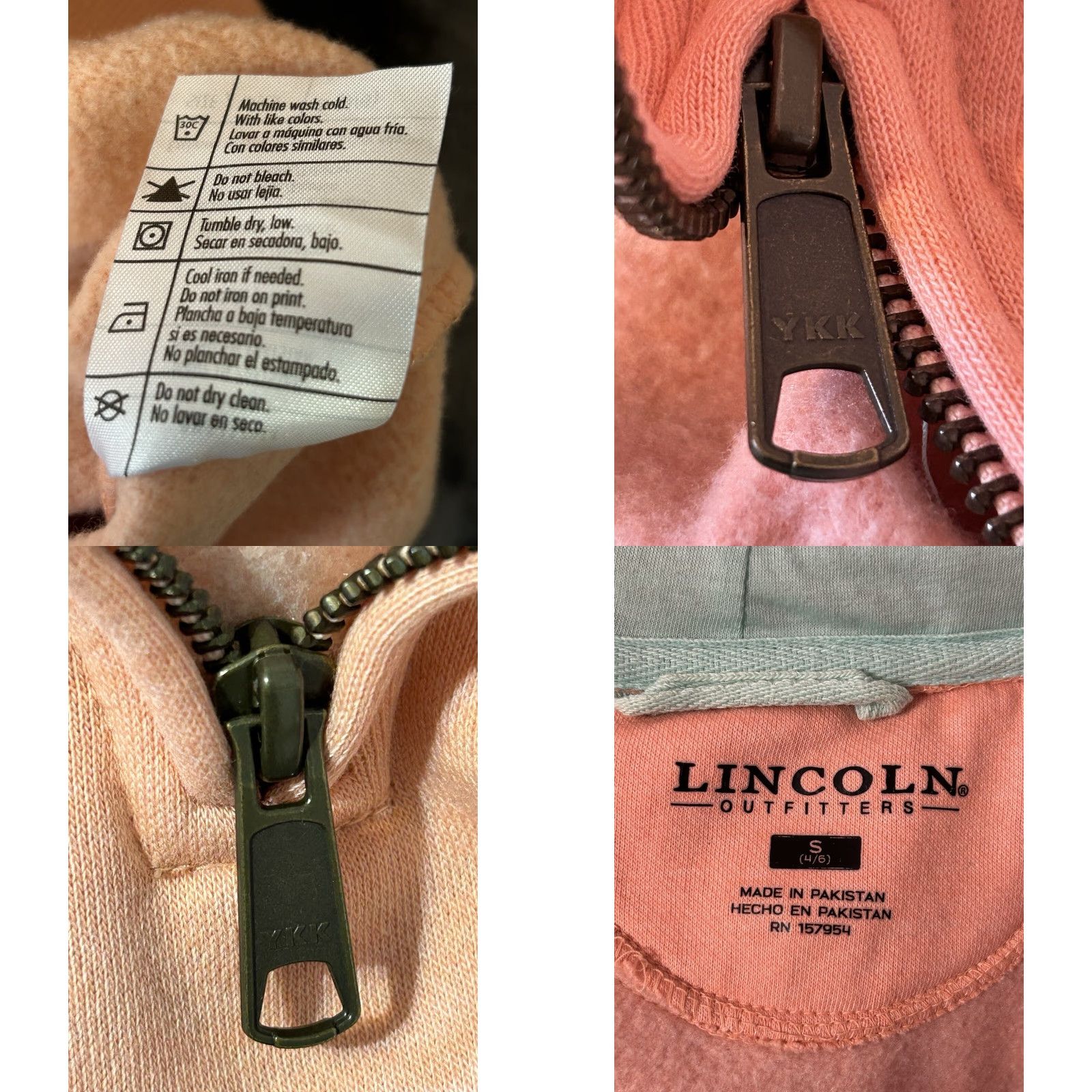 KangaROOS VINTAGE: No (omit) Lincoln Outfitters Hoodie Women S Peach 3/4 Zip Kangaroo Pocket Logo Boy? Size S / US 4 / IT 40 - 9 Thumbnail