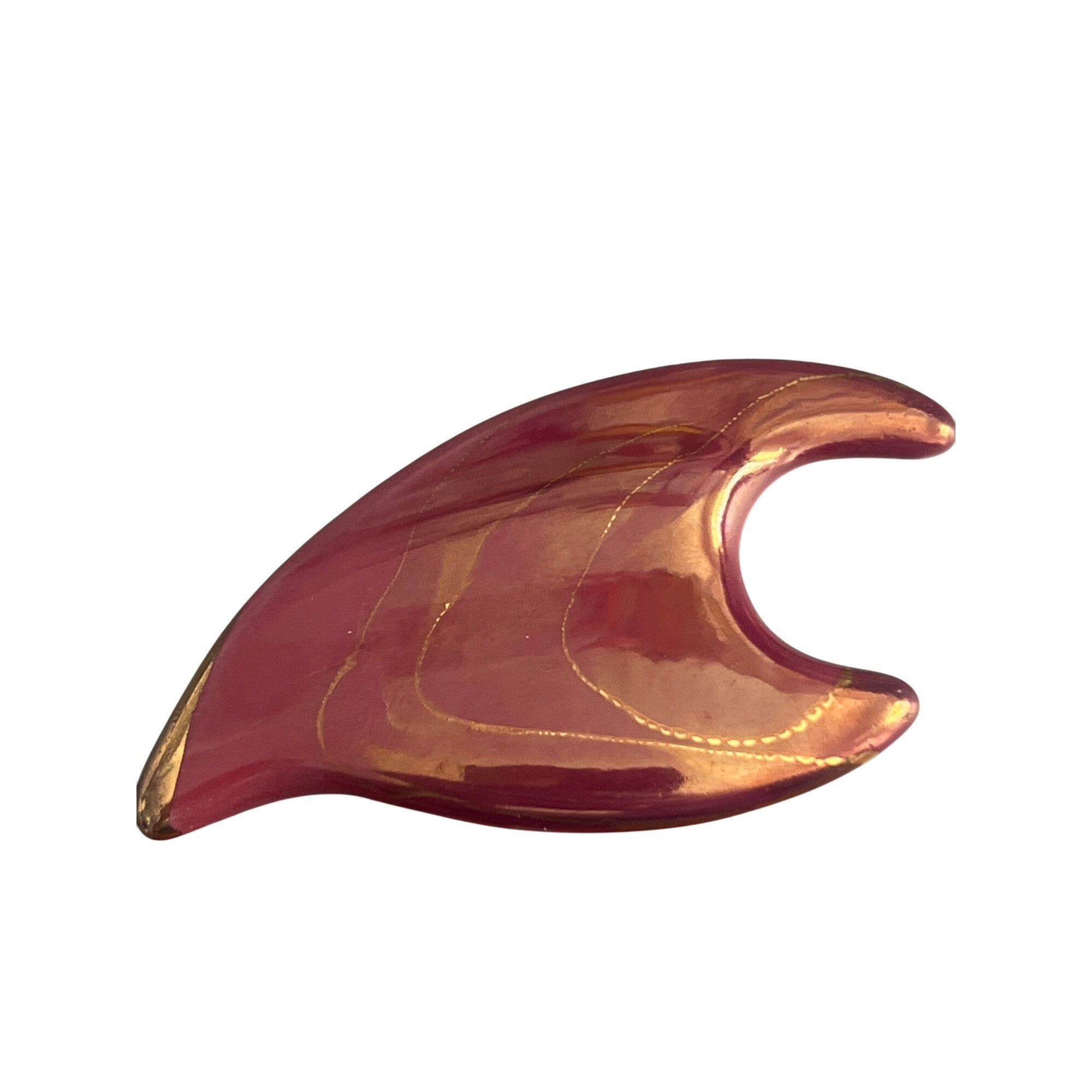 Other Vintage Artisan Pottery Clay Pin Brooch Wine Gold Abstract M Size ONE SIZE - 4 Thumbnail