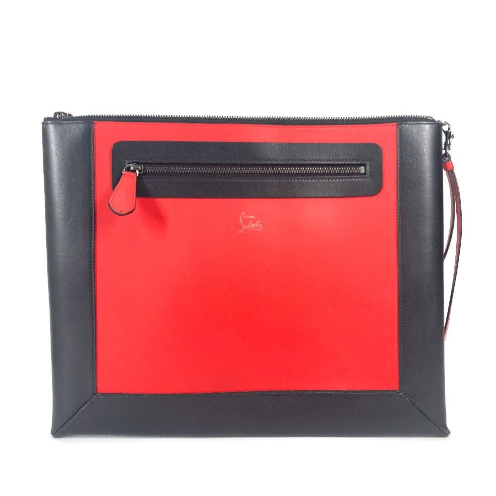 Christian Louboutin Christian Louboutin Bicolor Briefcase Pouch Logo With Straps Clutch Bag Leather Men Size ONE SIZE - 1 Thumbnail