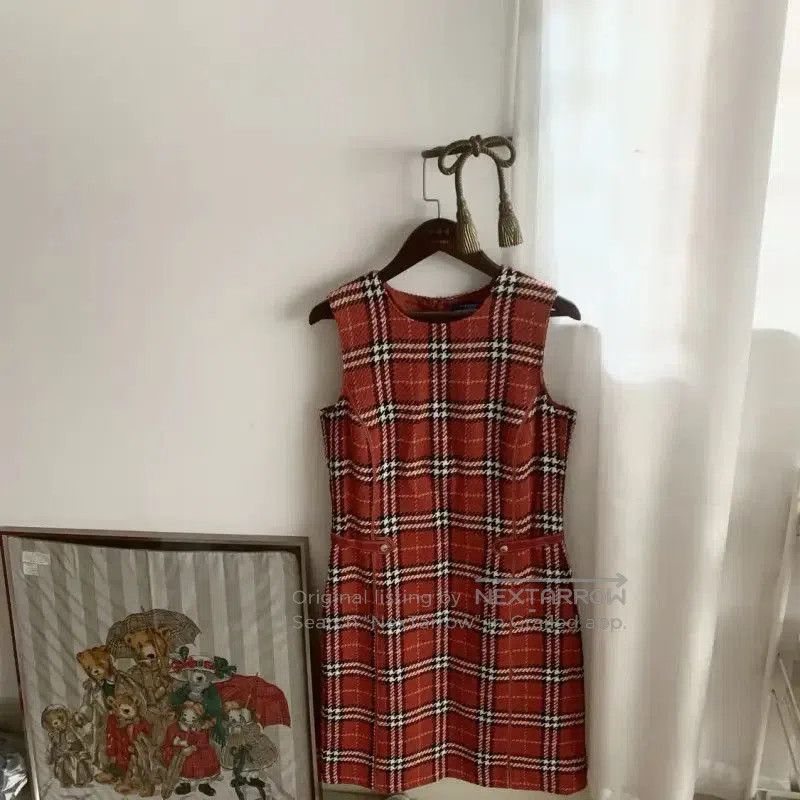 Burberry Burberry Red Cotton Check Dress for Women. Size M / US 6-8 / IT 42-44 - 2 Thumbnail