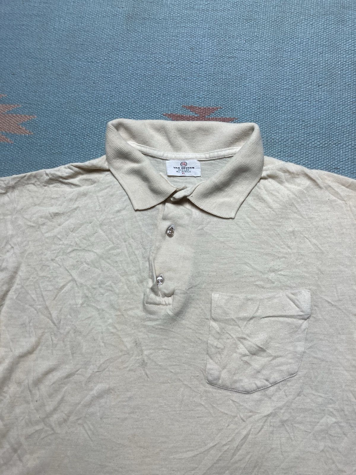 Van Heusen × Vintage Vtg 60s polo shirt Van Heusen acrylic distressed blank XL Size US XL / EU 56 / 4 - 5 Thumbnail