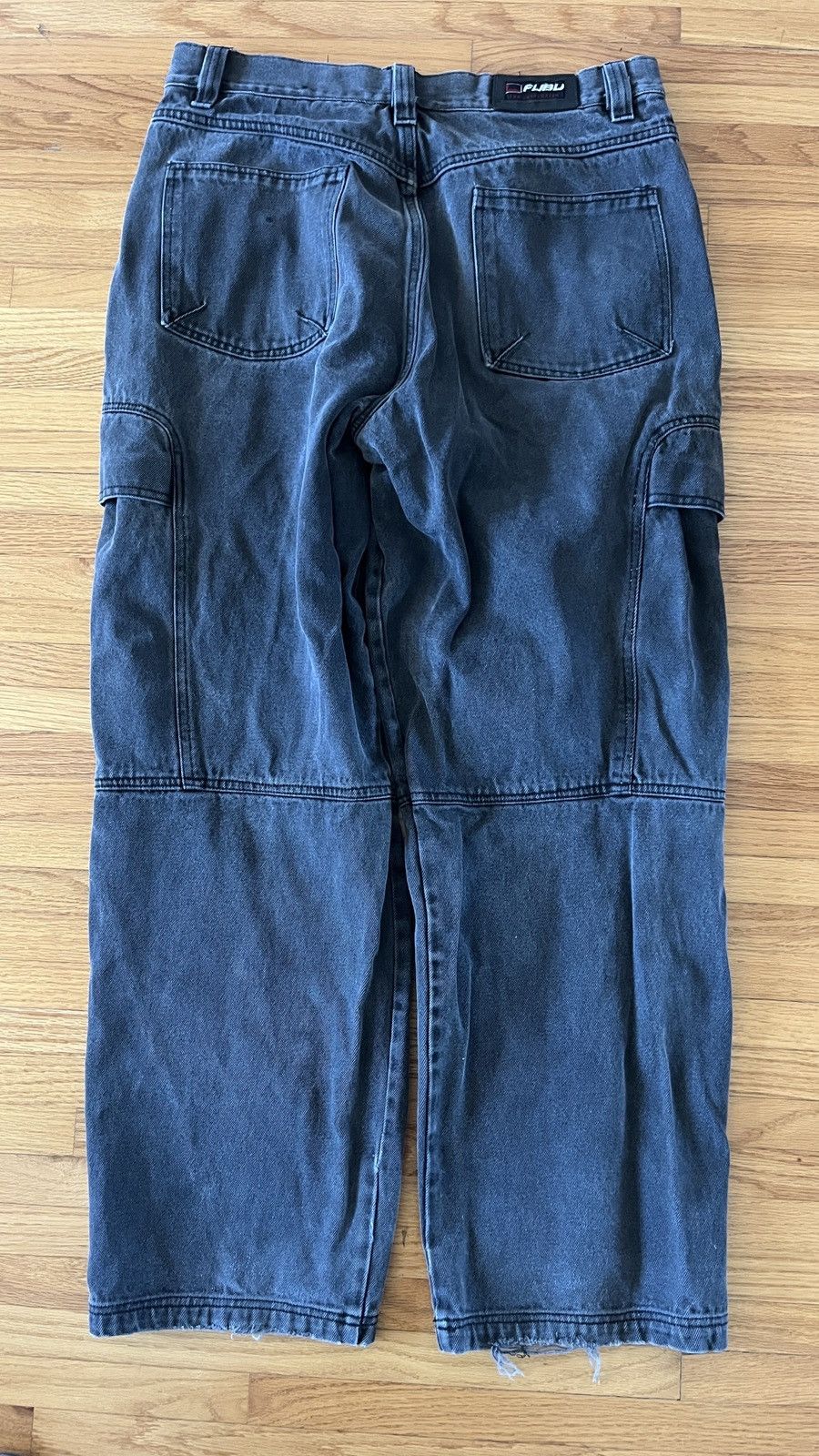 Fubu 90s FUBU black denim cargo pants Size US 34 / EU 50 - 2 Thumbnail