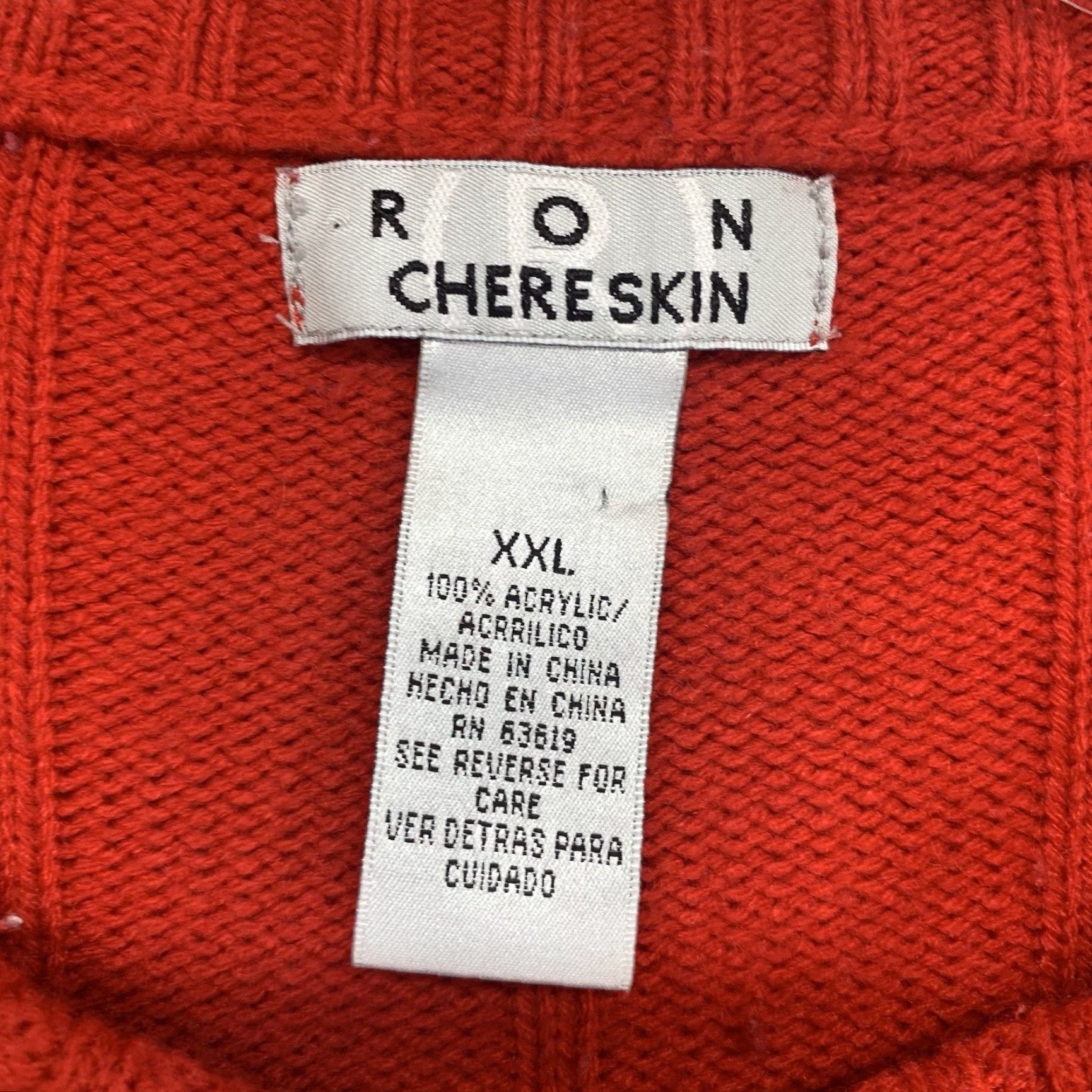 Vintage VINTAGE Ron Chereskin Cable Knit Sweater 2XL Bright Red Lightweight Acrylic Pullover Long Sleeve Casual 90s Y2K Mens Size US XXL / EU 58 / 5 - 5 Thumbnail