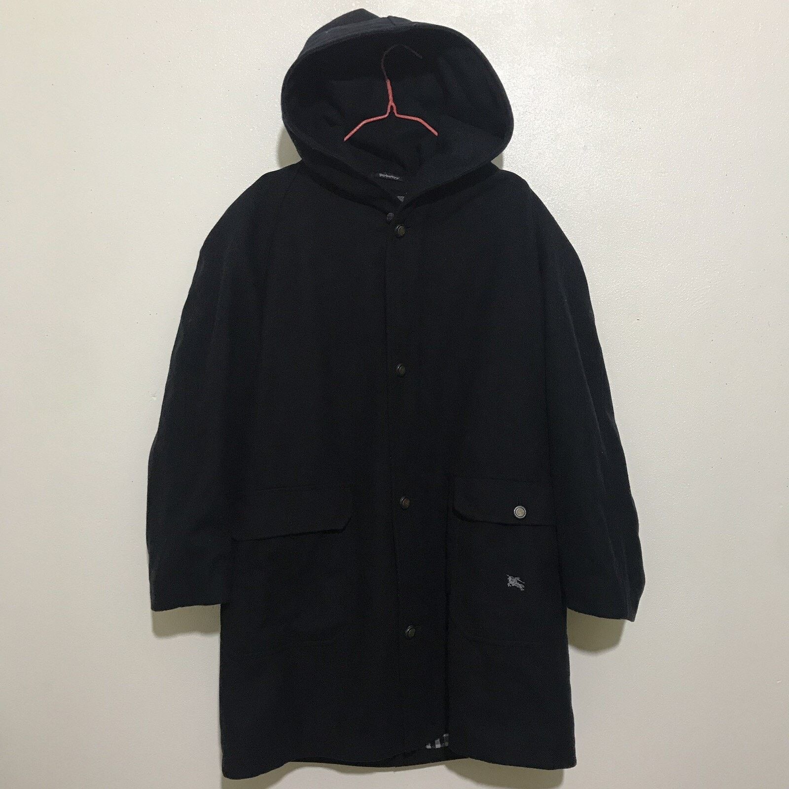 Burberry burberry coat jacket hooded wool nova check blue navy men Size US L / EU 52-54 / 3 - 4 Thumbnail