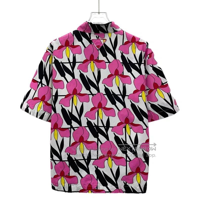Prada Prada Color-blocked floral print cotton lapel single-breas Size XXS / US 00 / IT 34 - 2 Thumbnail
