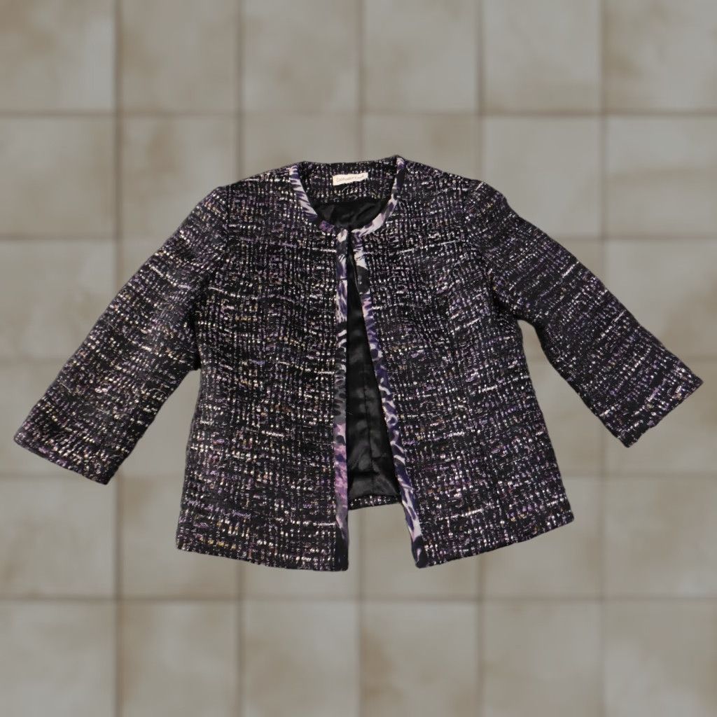 Coldwater Creek Coldwater Creek Blazer Women M Black Tweed Full Zip Collared Lined Industry: Casual, Business, Travel Size M / US 6-8 / IT 42-44 - 1 Thumbnail