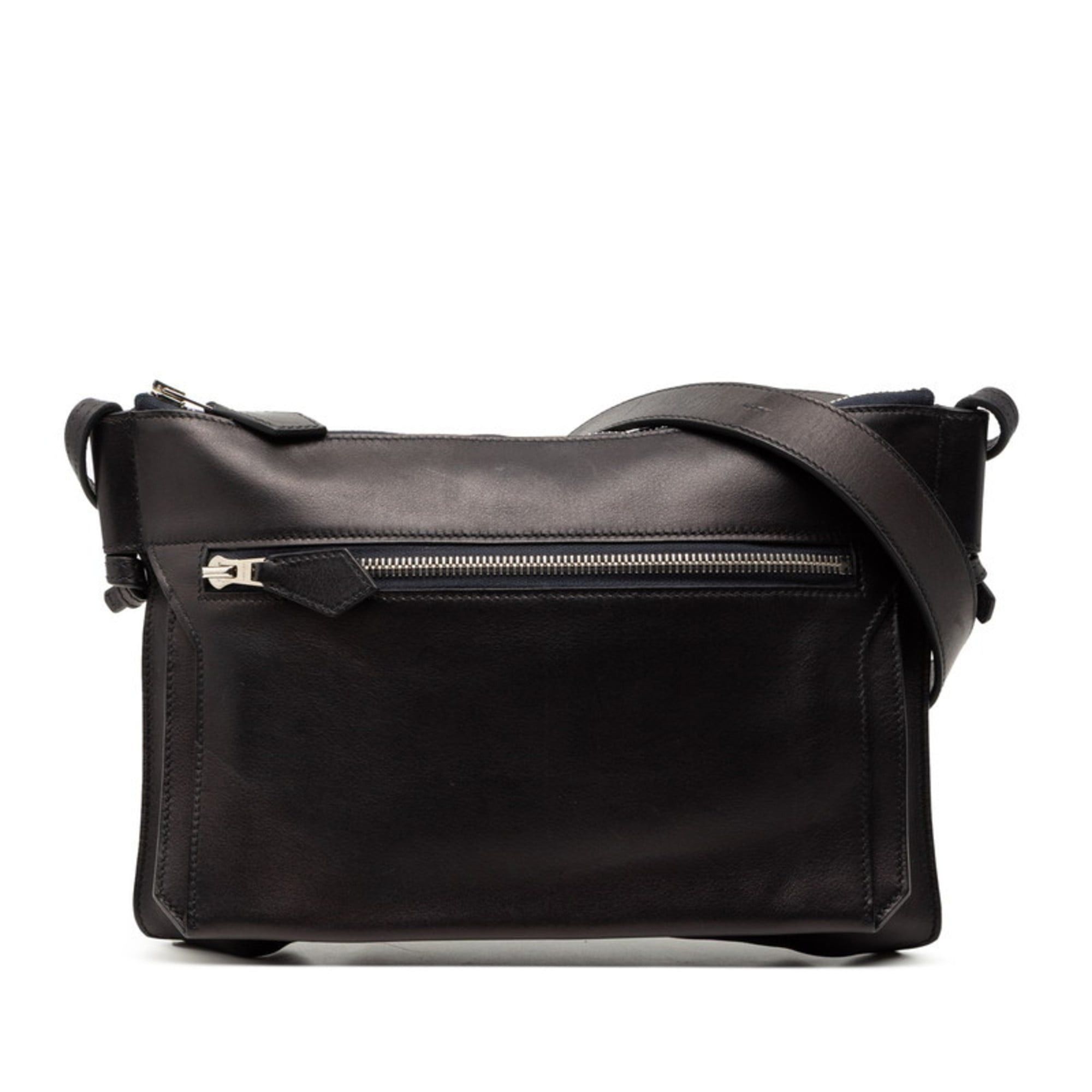 Hermes Hermès Ultra Pla GM Crossbody Shoulder Bag in Navy with Silver Hardware and Negonda Design for Women