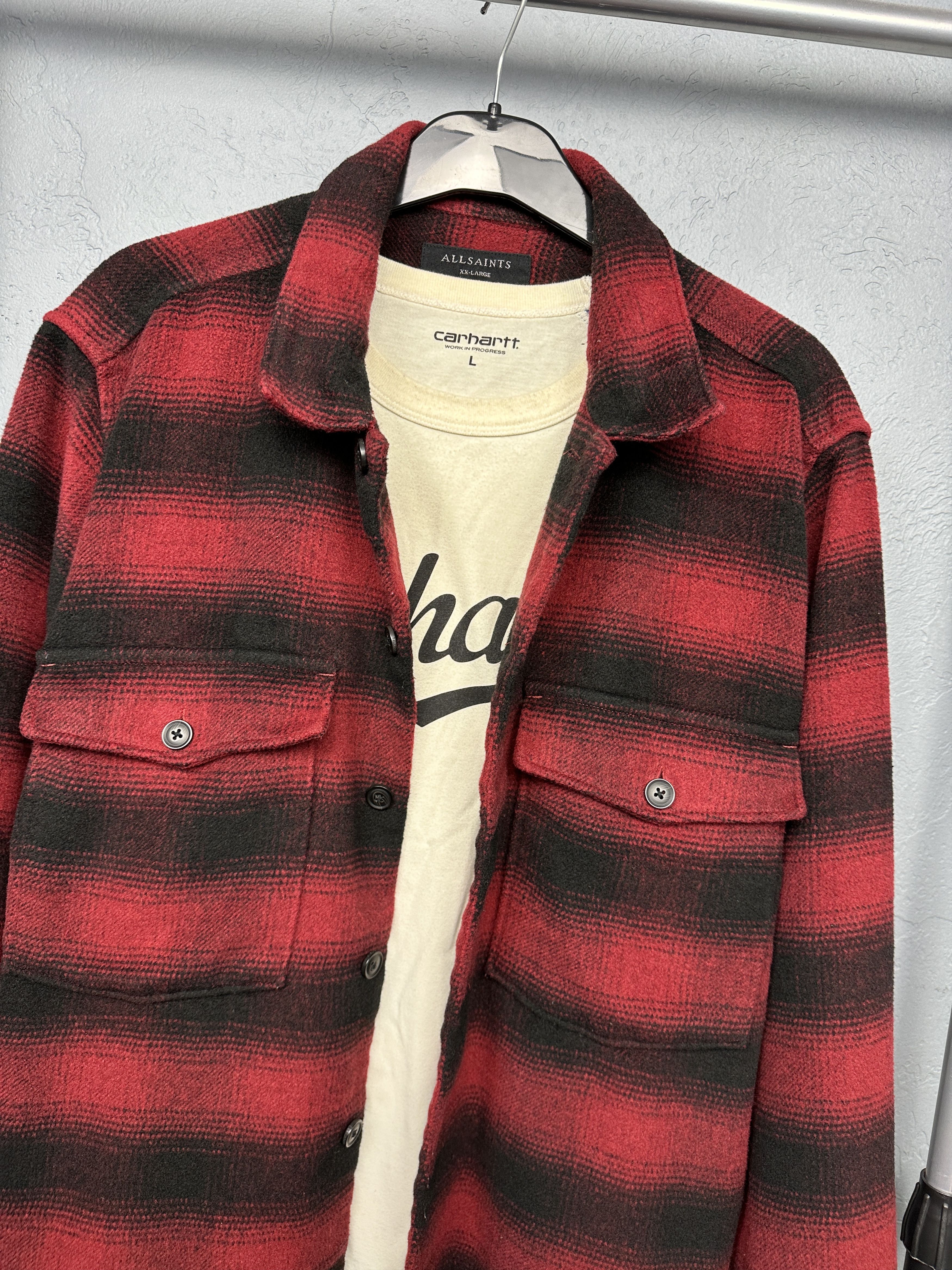 Allsaints Allsaints Bethune Mens Flannel Shirt Overshirt Jacket Size US XXL / EU 58 / 5 - 2 Thumbnail