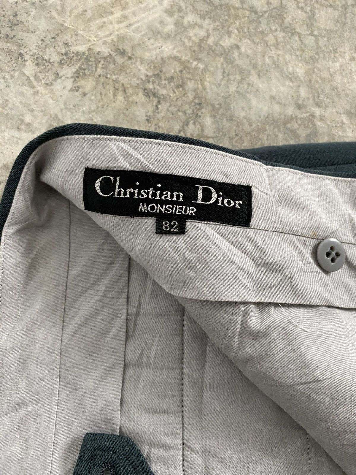 Christian Dior Monsieur 90’s CD Wool Gabardine Pleated Wide Trouser Pants Size US 33 - 14 Thumbnail
