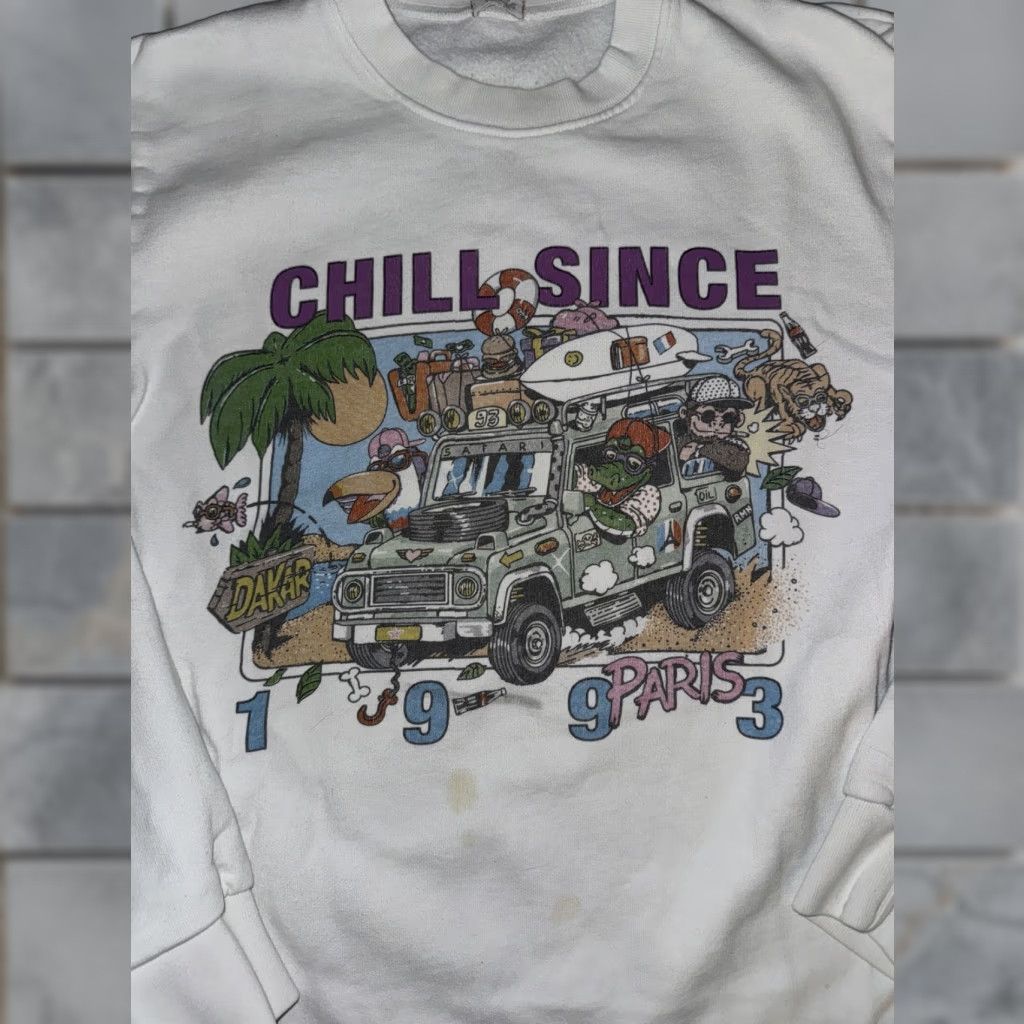 Vintage VINTAGE John Galt Beach Surf Crewneck Sweatshirt M White 1993 Mid weight Pullover Men Size US M / EU 48-50 / 2 - 1 Thumbnail