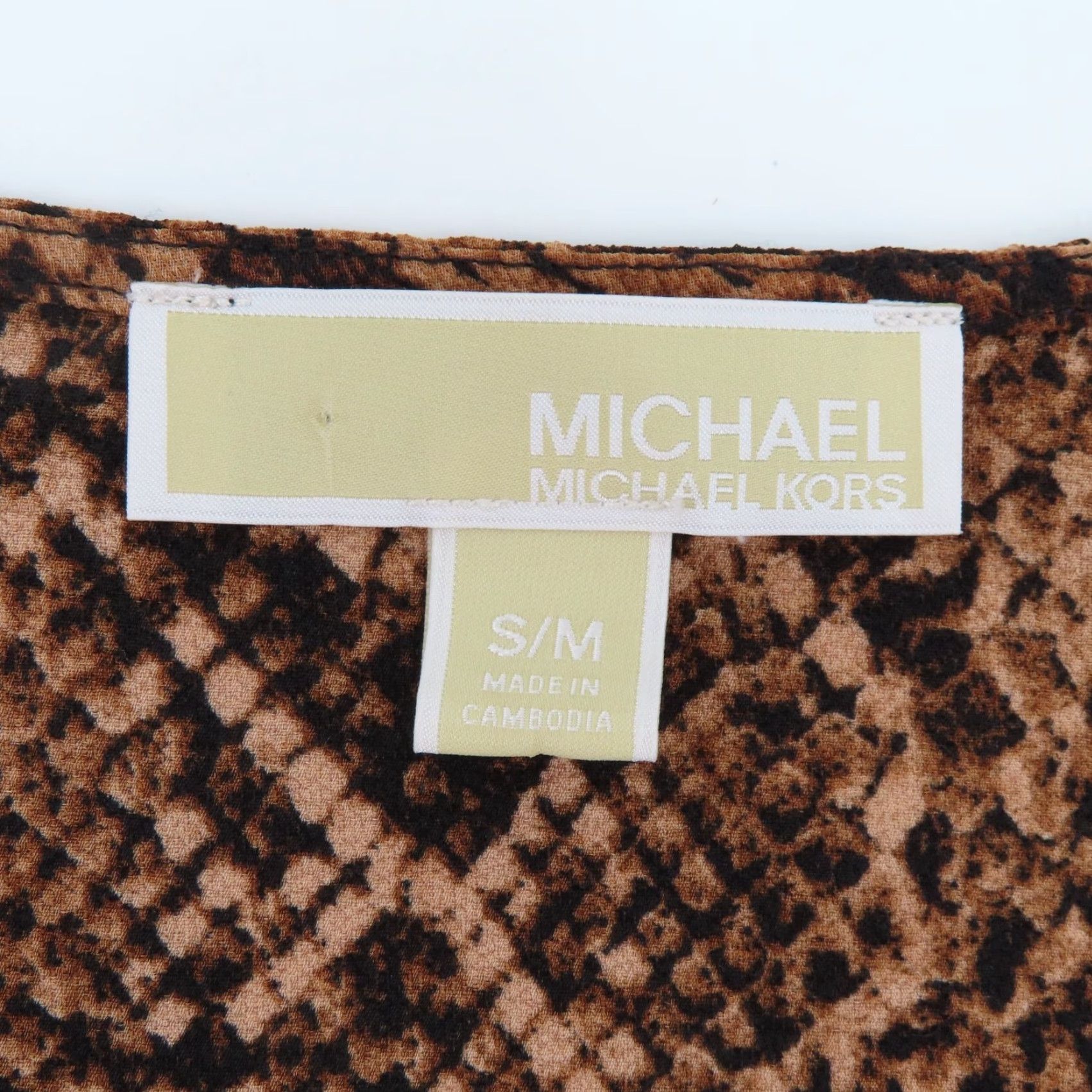 Michael Kors Michael Kors Women Shirt S/M Brown Snakeskin Print Cover Up Top Shirt Size S / US 4 / IT 40 - 6 Thumbnail