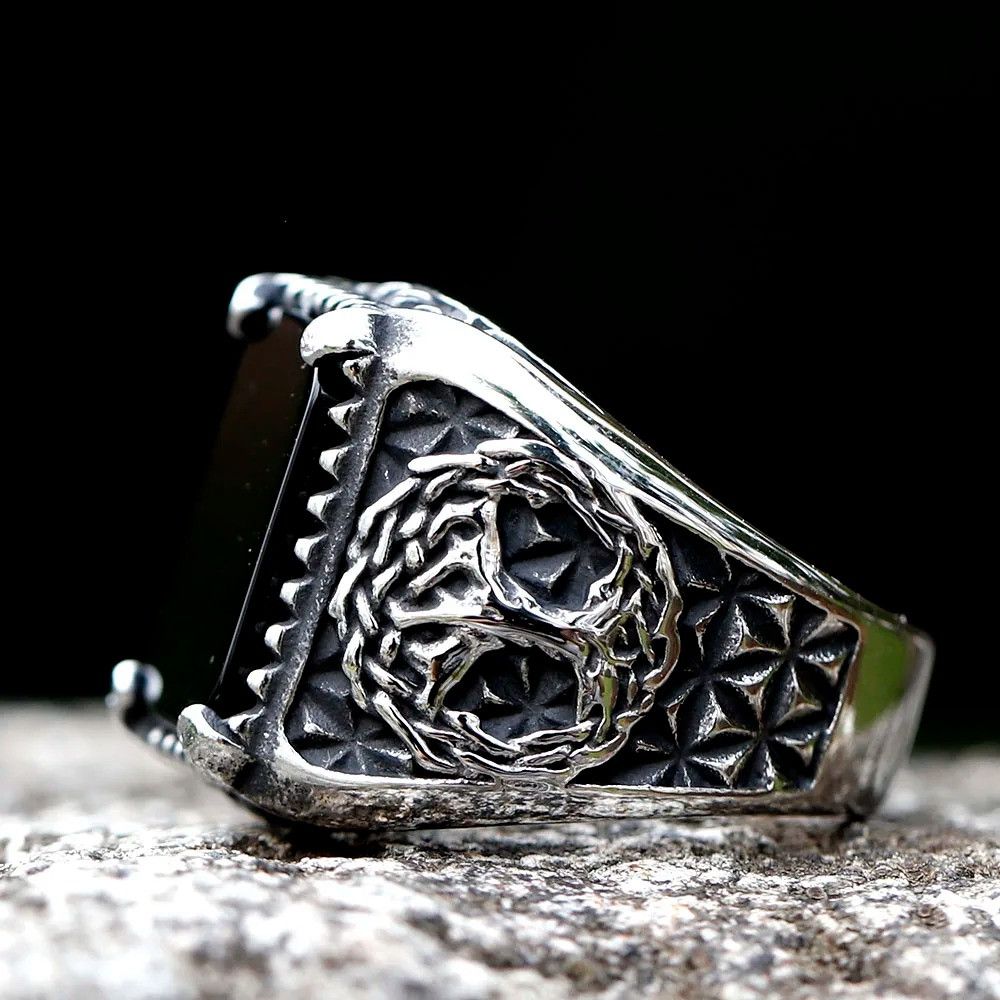 Jewelry Yggdrasi Odin Runes Ring Streetwear Jewelry Fashion Gift Size ONE SIZE - 4 Thumbnail