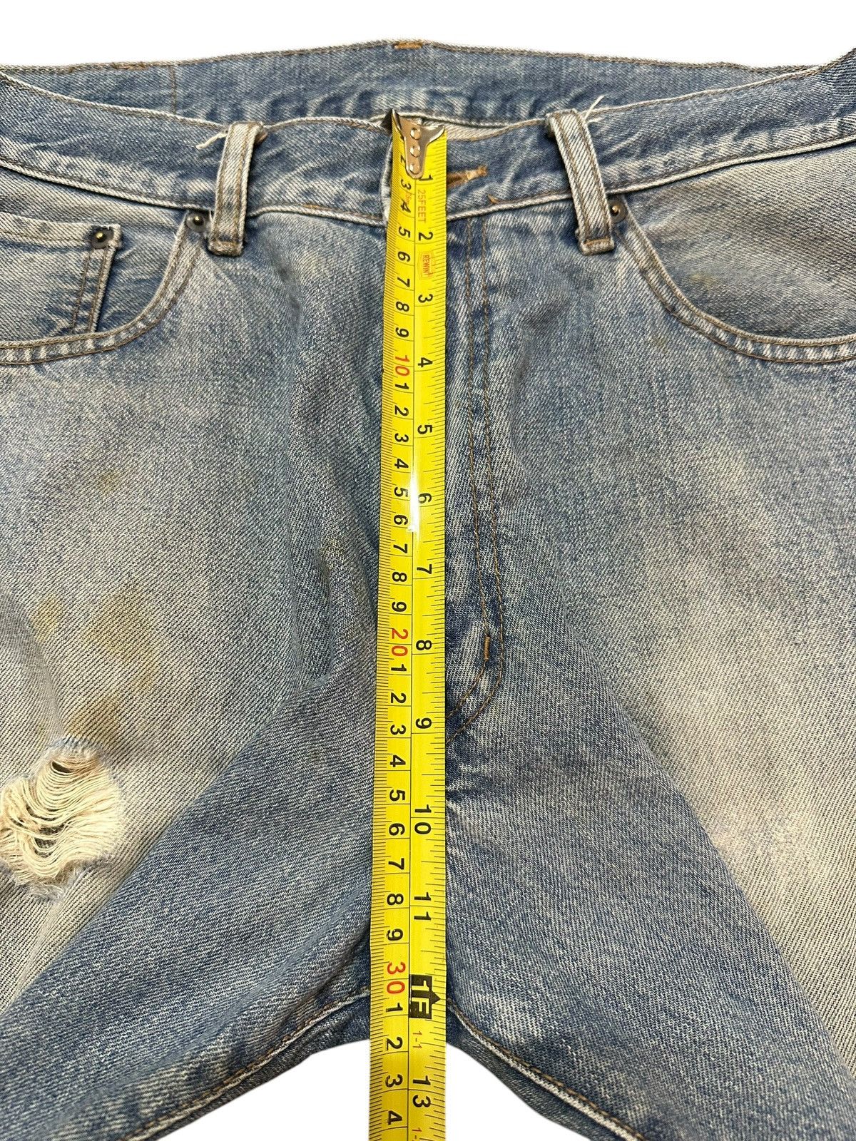 Japanese Brand Vintage Japanese Brand Faded Mud Wash Distress Baggy Jeans Size US 32 / EU 48 - 14 Thumbnail