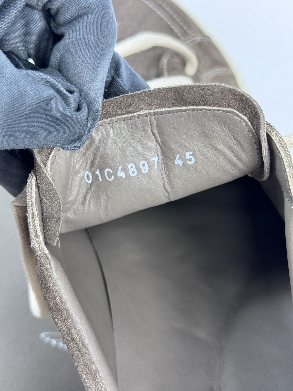 Rick Owens DUST MILK SUEDE VINTAGE SNEAKERS Size US 12 / EU 45 - 9 Thumbnail