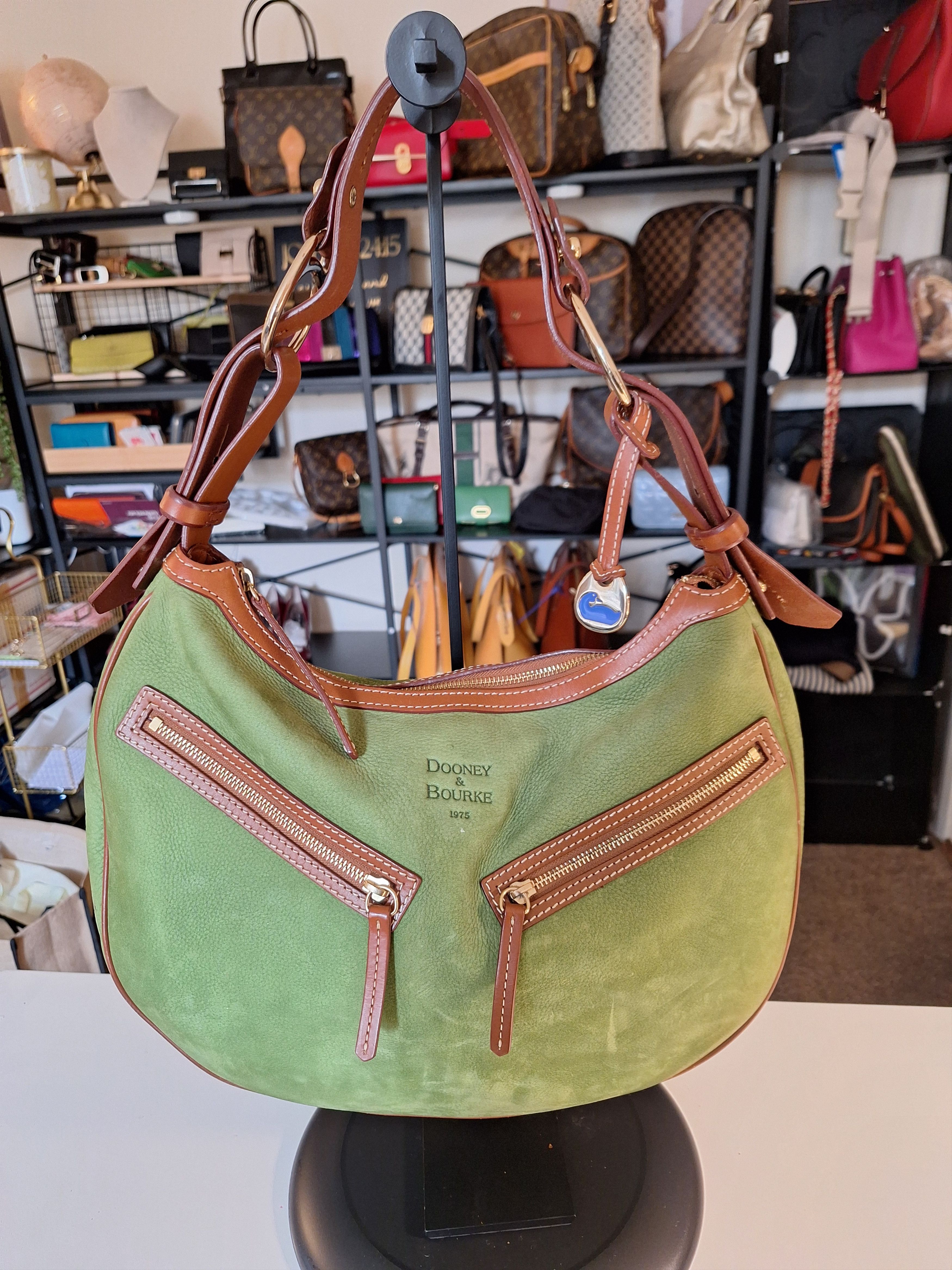 Dooney & Bourke Dooney & Burke Suede Green Apple Handbag Size ONE SIZE - 1 Thumbnail