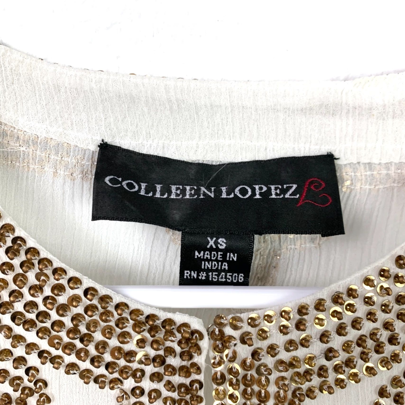 Vintage Colleen Lopez Embellished Sequin Resort Wear Tunic Shirt XS NWT White Party/Cocktail Casual Blouse Womens XS Sequin Accessories NWT Size XS / US 0-2 / IT 36-38 - 5 Thumbnail