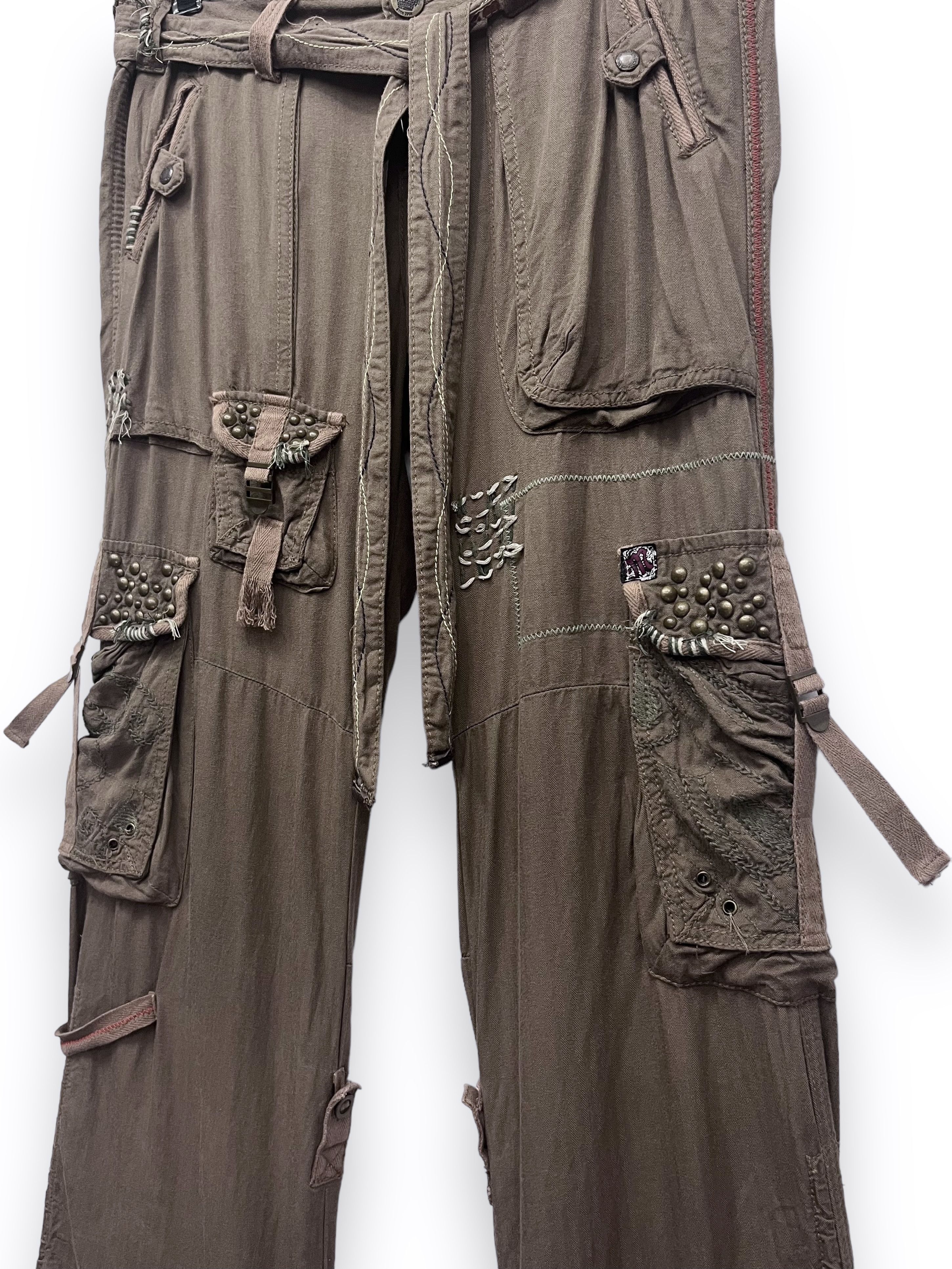 If Six Was Nine 🔥FYE Bondage Multipocket Drawstring Rayon Cargo GOA Style Size US 33 - 8 Thumbnail