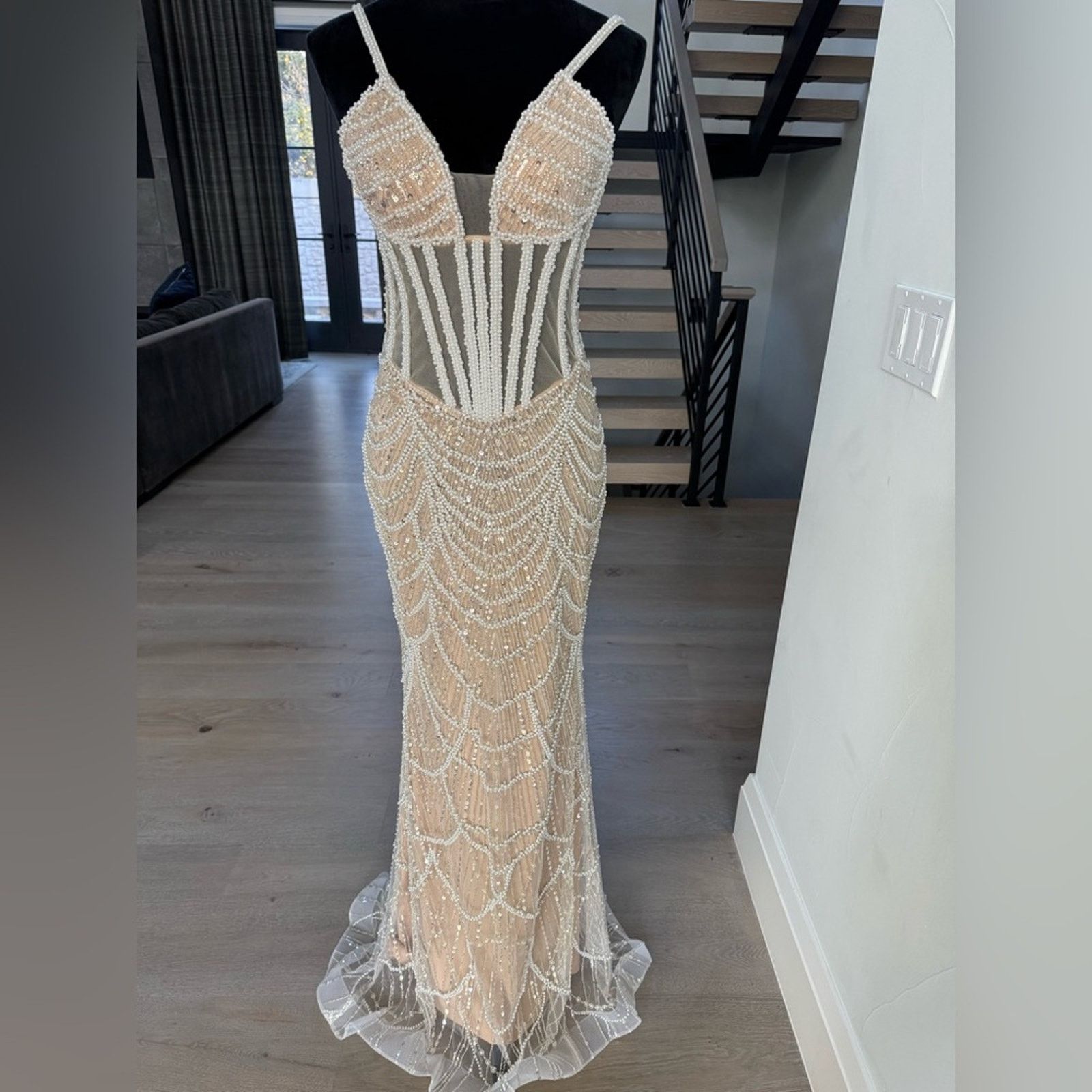 Other Stunning White Beaded Prom Dress size S Size S / US 4 / IT 40 - 6 Thumbnail