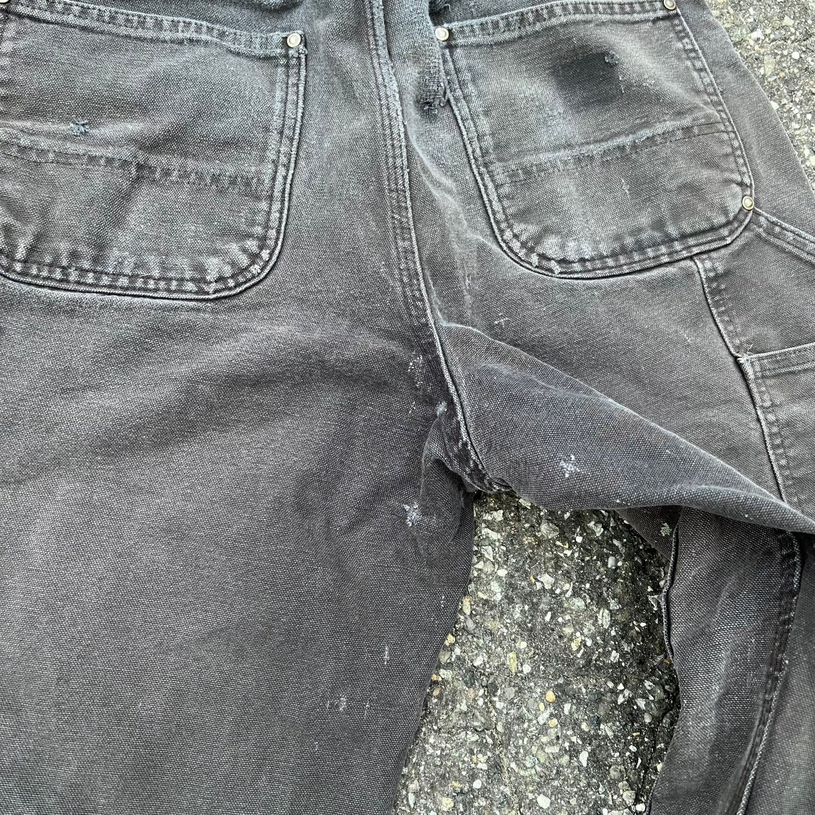 Carhartt × Vintage Vintage carhartt crazy faded black double knee work pants Size US 32 / EU 48 - 7 Thumbnail