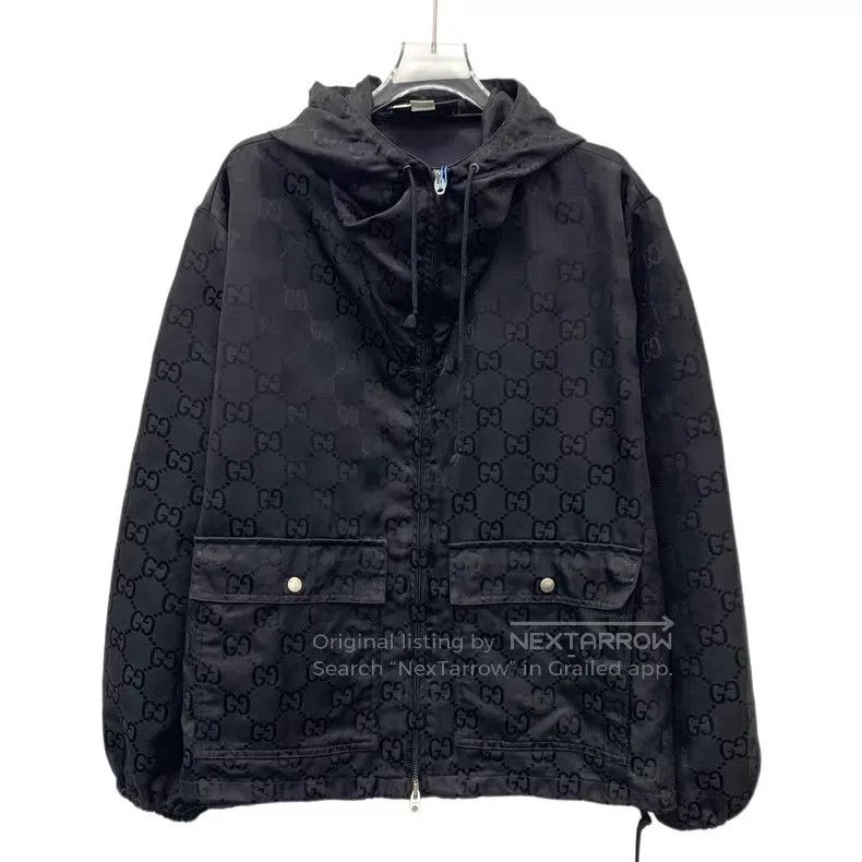 Gucci Gucci Black logo dark pattern full print hooded drawstring Size US S / EU 44-46 / 1 - 1 Thumbnail