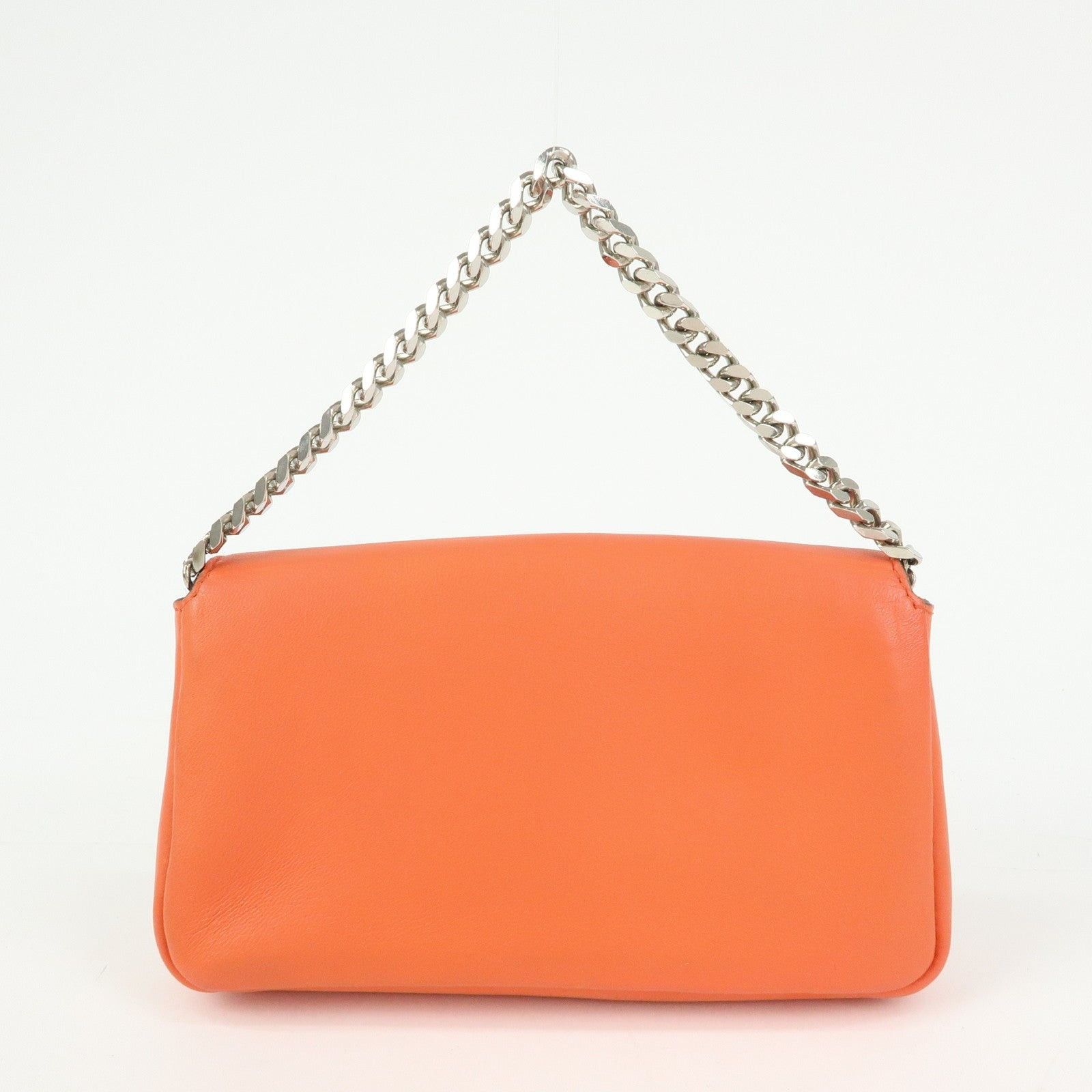 Fendi Fendi Micro Baguette Calfskin Crossbody Bag Orange Size ONE SIZE - 2 Thumbnail