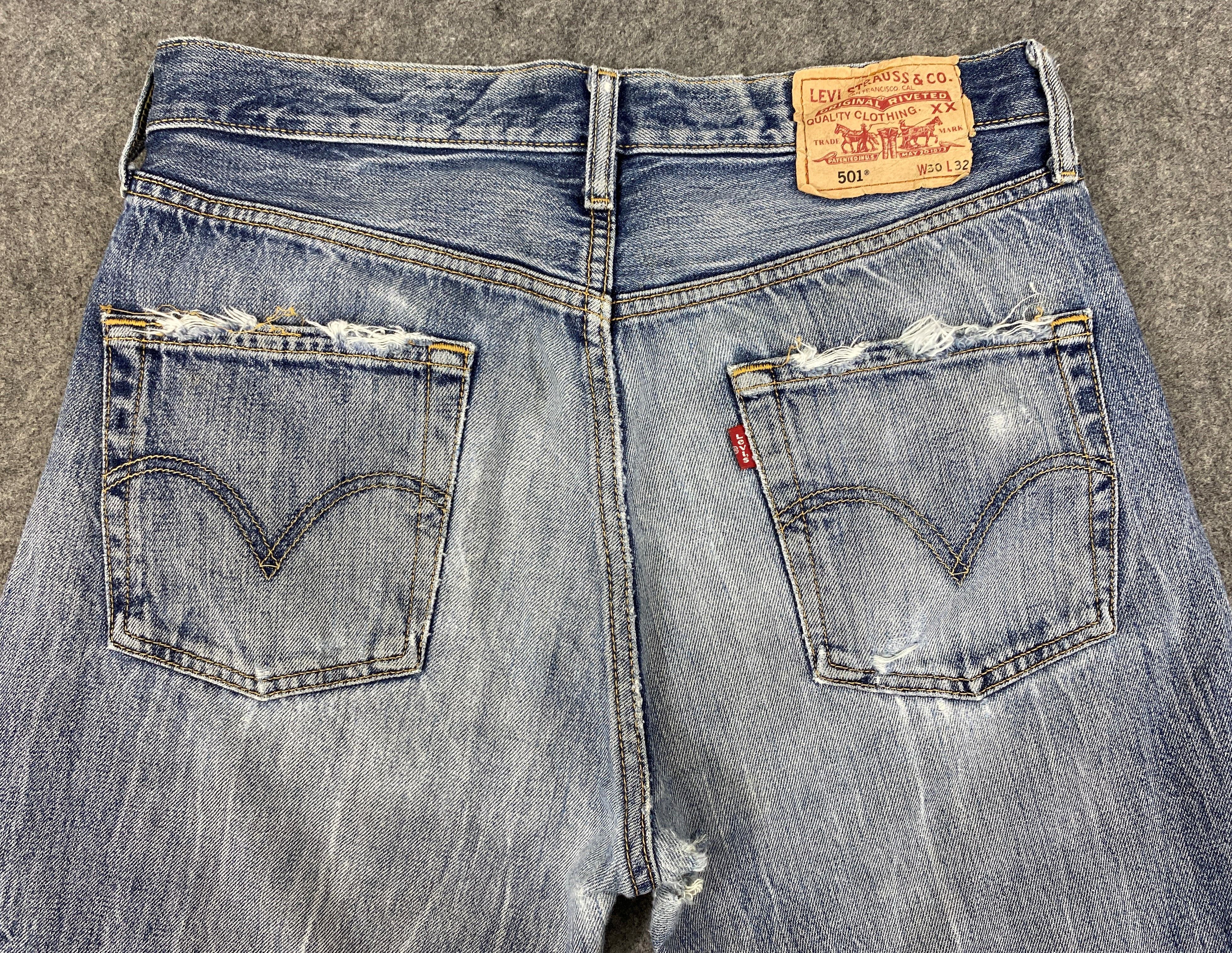 Levi's Distressed Blue Vintage Levi's 501 32x28.5 Denim -JN2458 Size US 32 / EU 48 - 4 Thumbnail