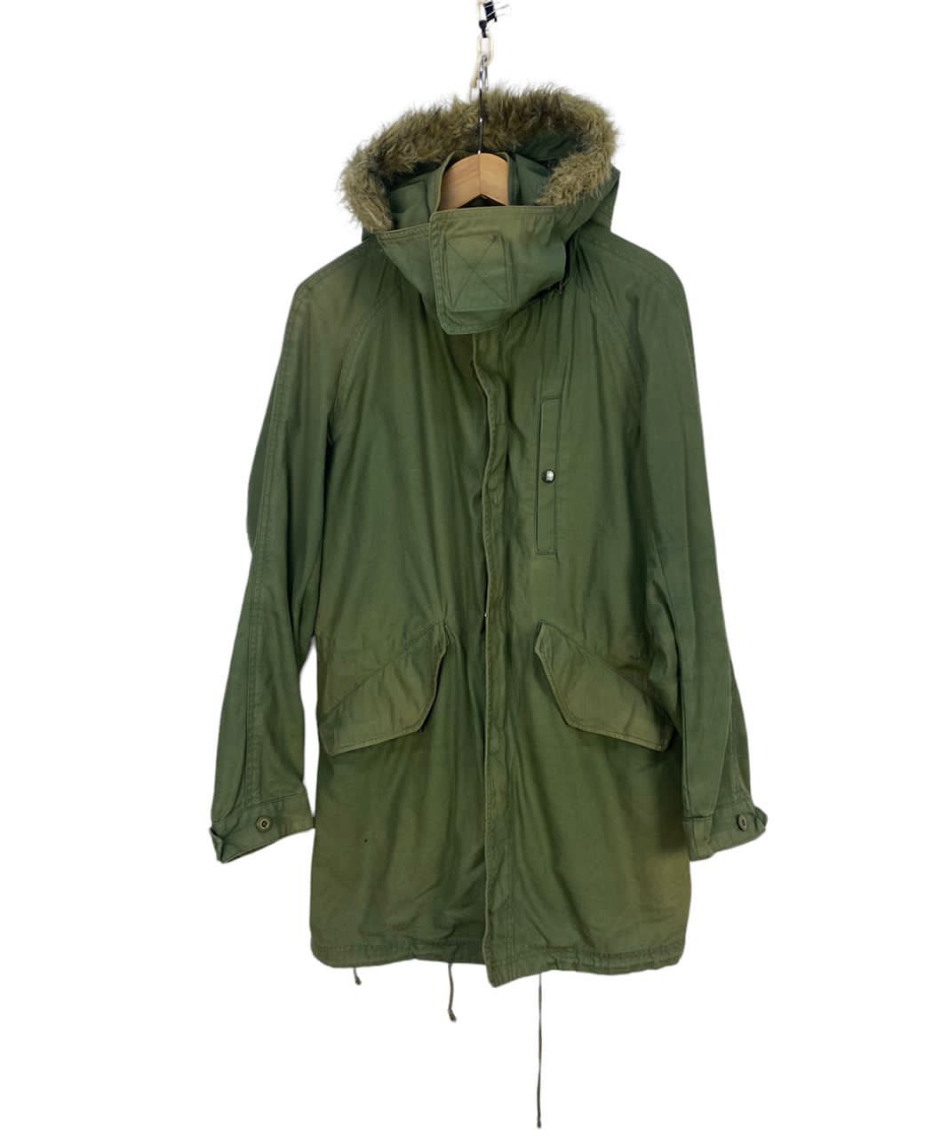 GRN distressed fur hoodie parkas jacket