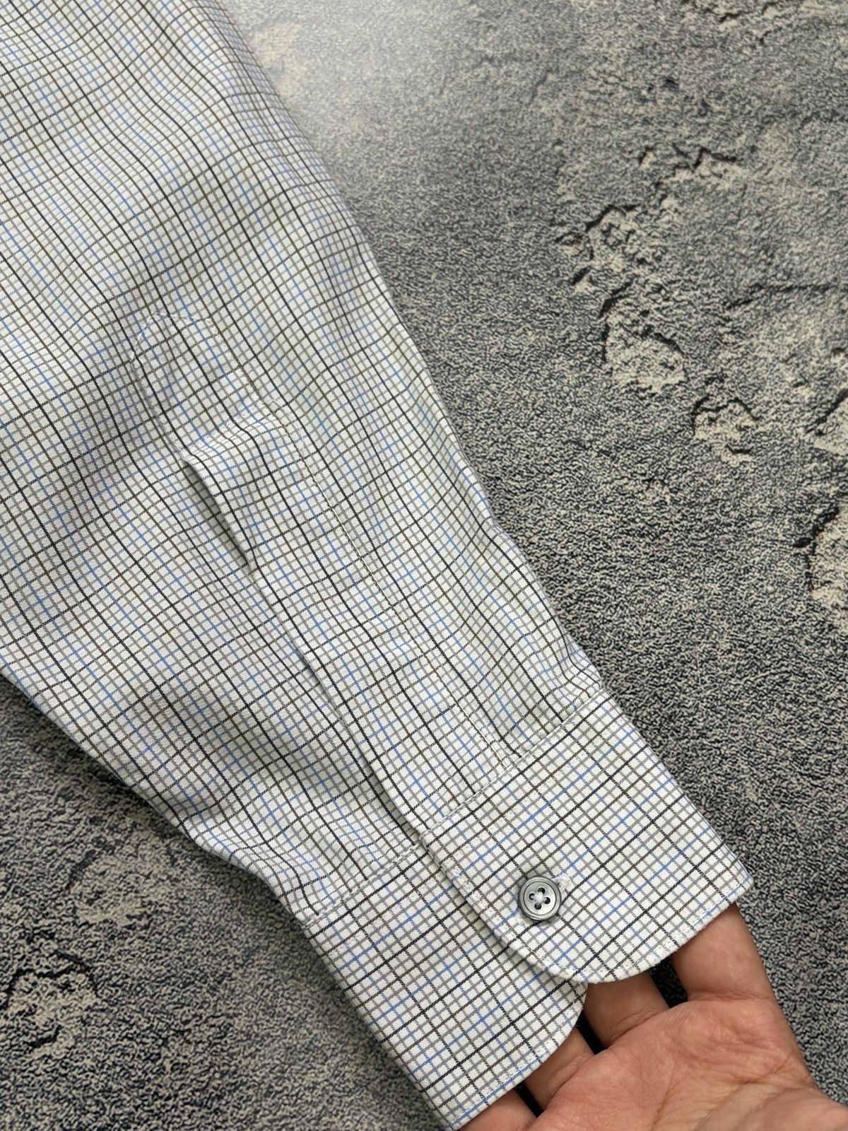 Ermenegildo Zegna Ermenegildo Zegna Plaid Shirt Blue Grey Button Up Italy M Size US M / EU 48-50 / 2 - 11 Thumbnail