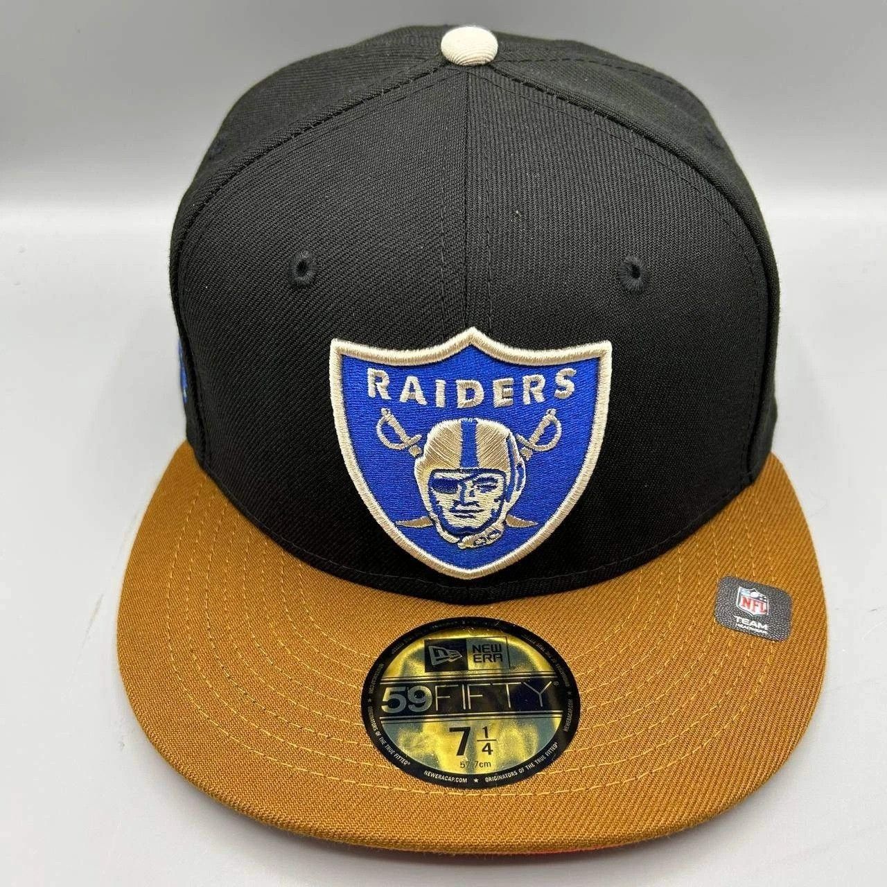 New Era Las Vegas Raiders Hat Men 7 1/4 Black Brown NFL Fitted Cap Size ONE SIZE - 2 Thumbnail