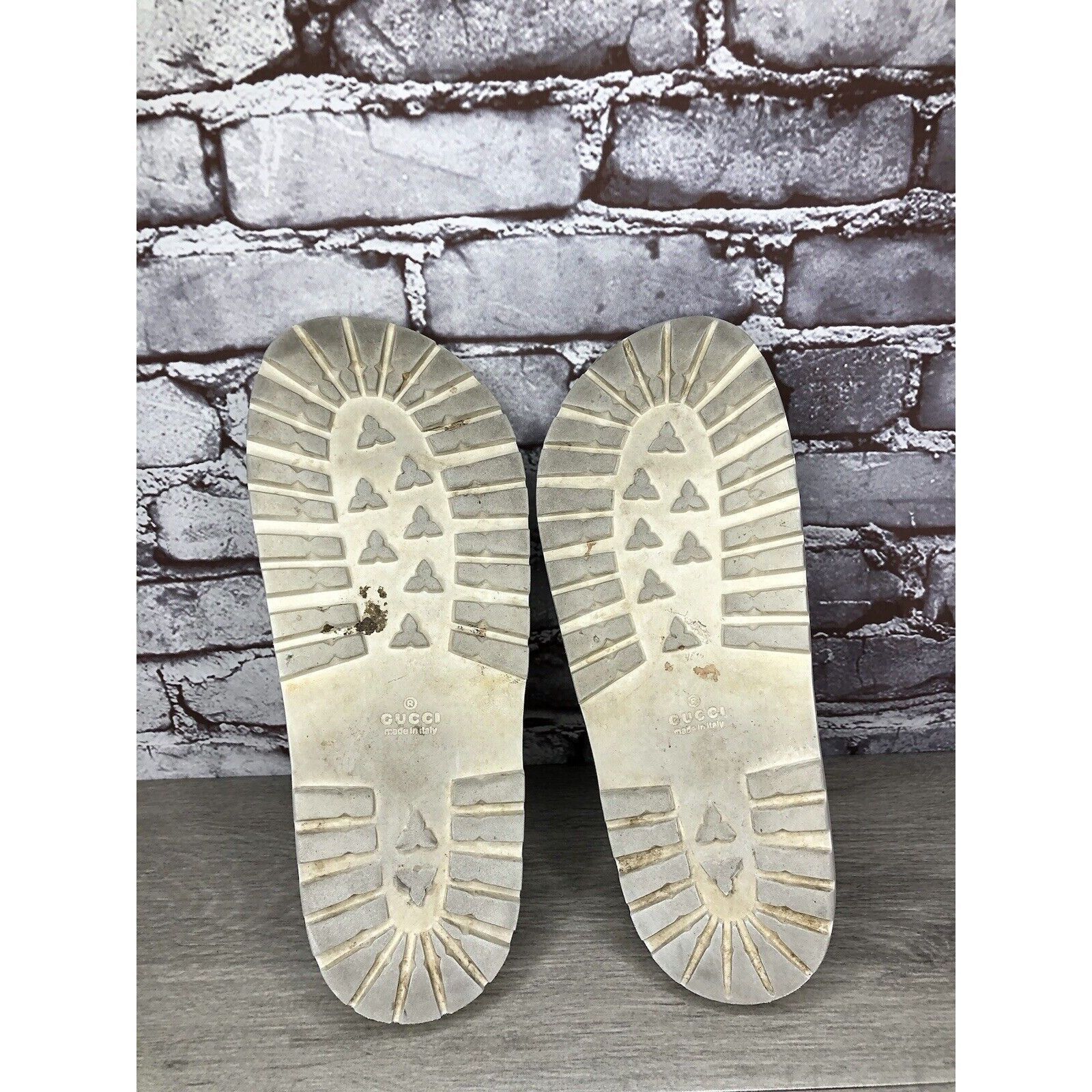 Gucci GUCCI Web White Rubber Logo Casual Slides Designer Sandals M Size US 11 / EU 44 - 16 Thumbnail