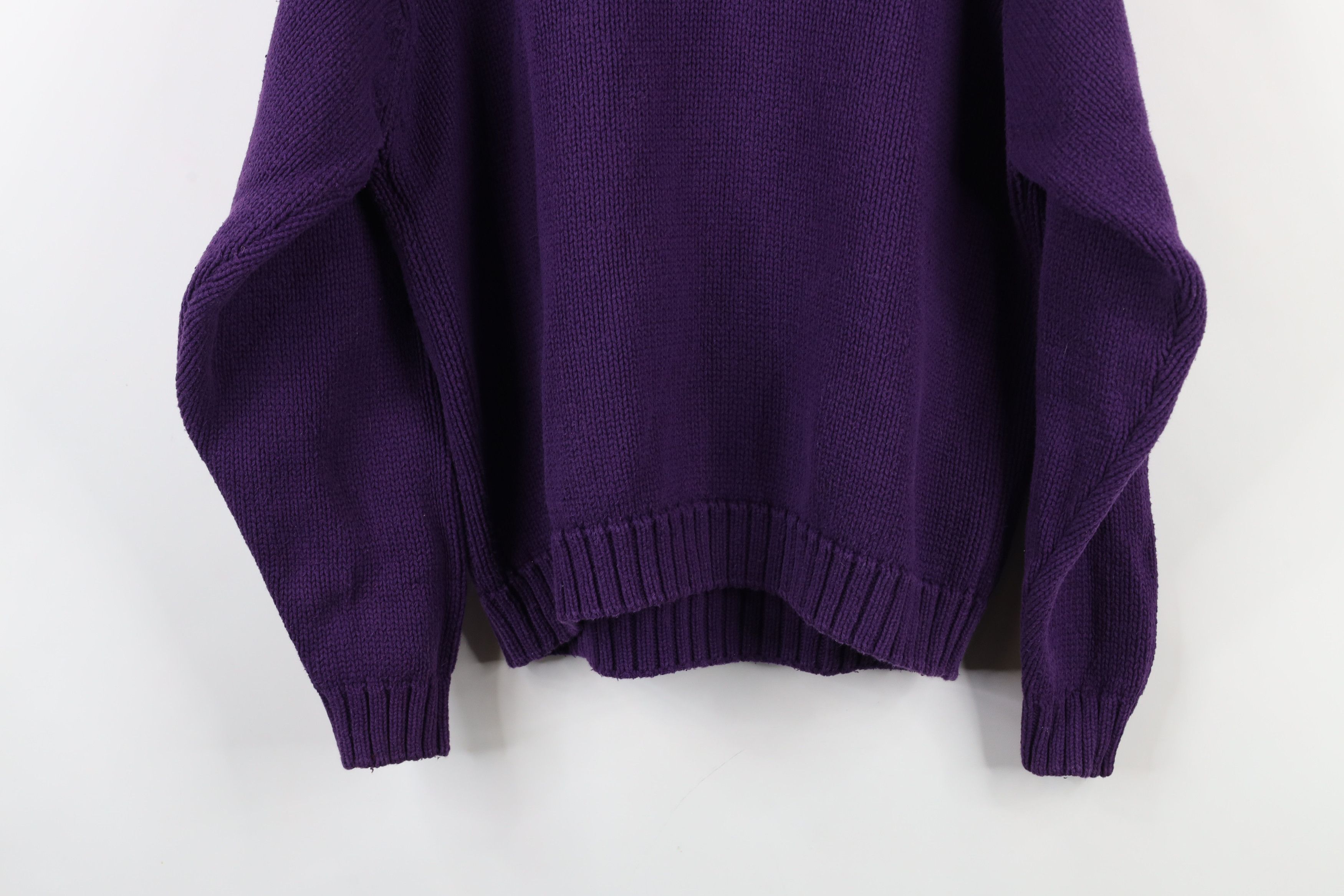 Gap × Vintage Vintage 90s Gap Blank Cotton Knit Crewneck Sweater Purple Size M / US 6-8 / IT 42-44 - 9 Thumbnail