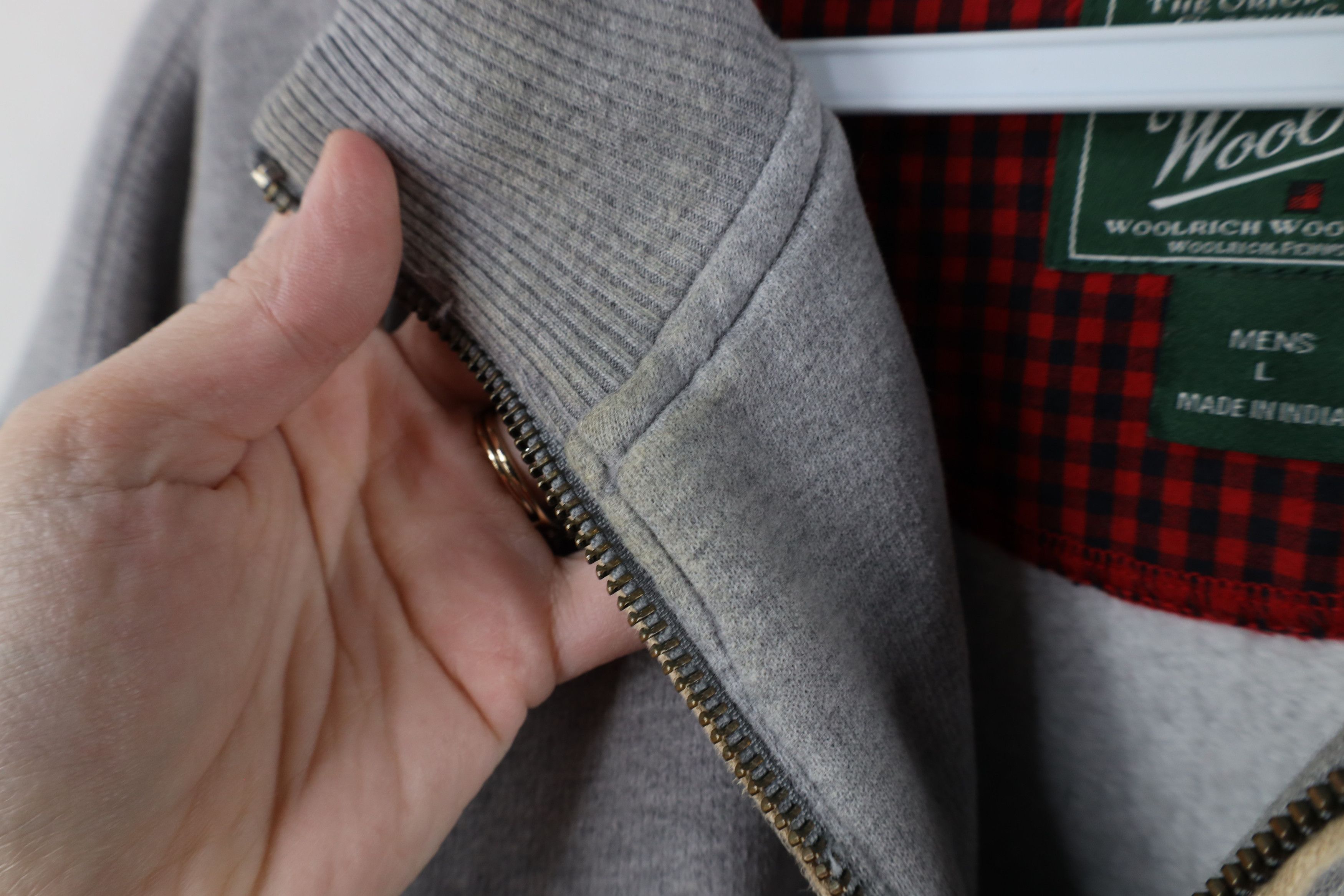Vintage × Woolrich Woolen Mills Vintage Woolrich Touch Elbow Patch Half Zip Sweatshirt Gray Size US L / EU 52-54 / 3 - 9 Thumbnail