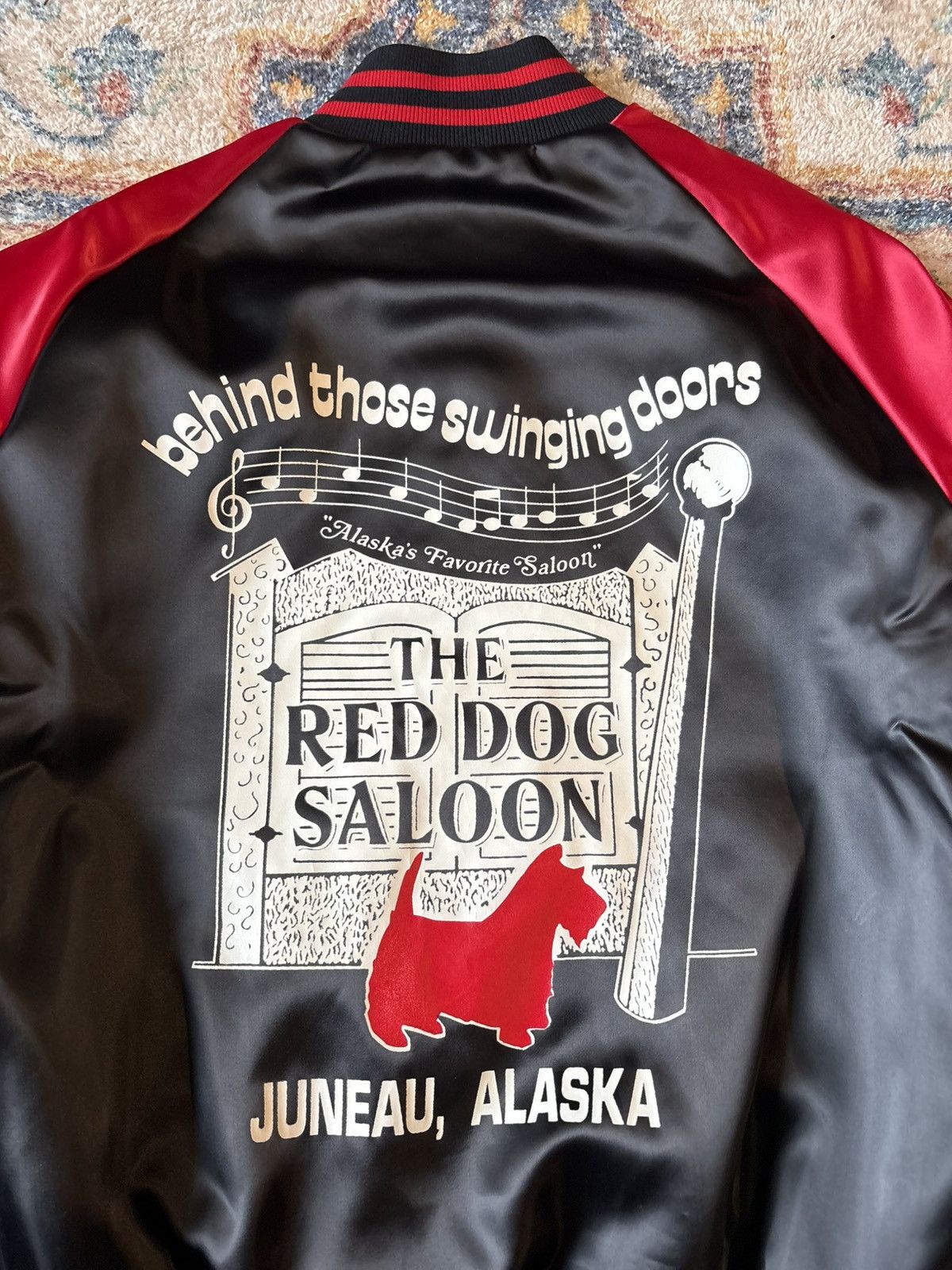 Vintage Vintage 80s The Red Dog Saloon Alaska Satin Jacket Size XL Size US XL / EU 56 / 4 - 4 Thumbnail