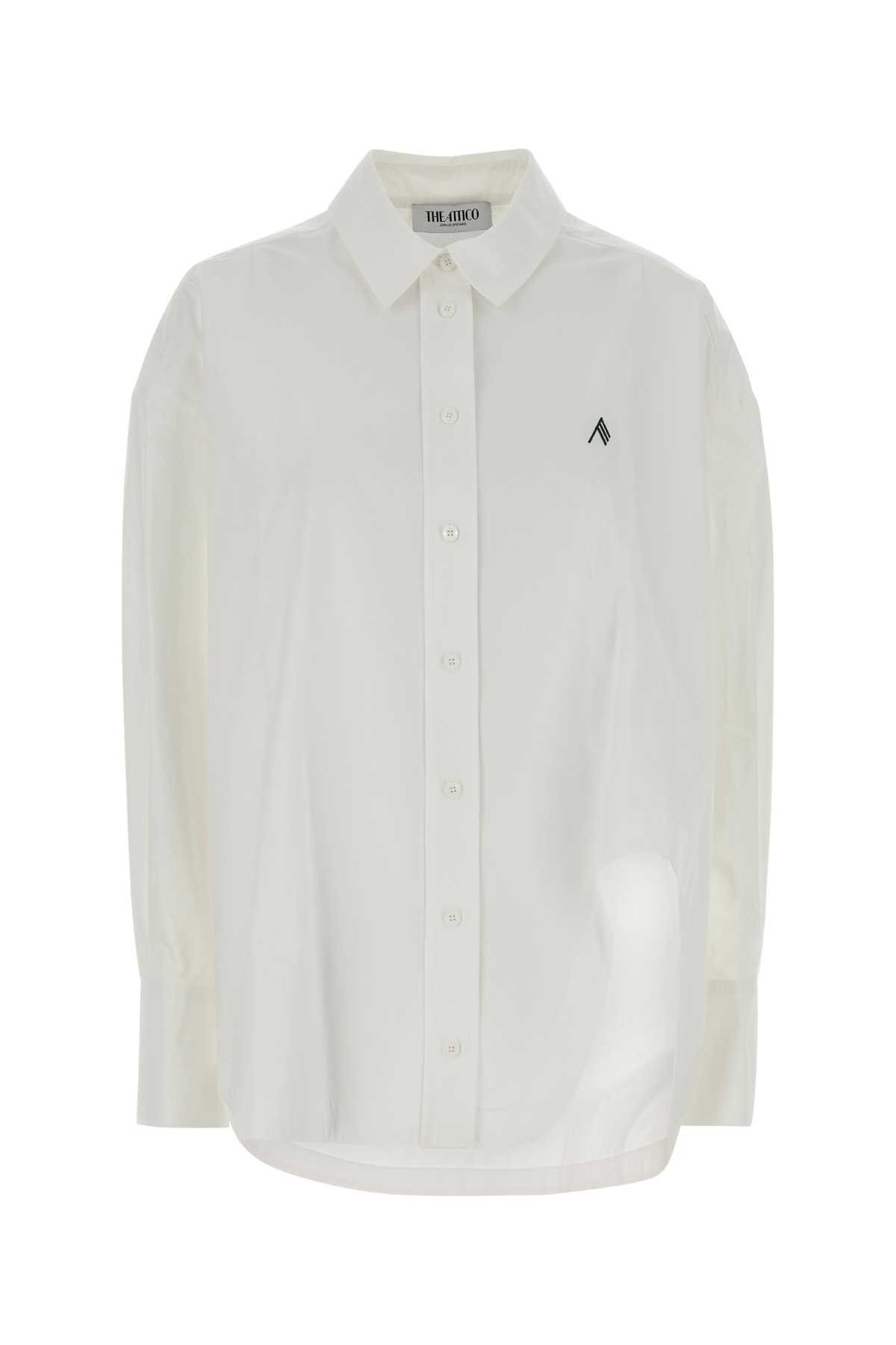White Poplin Oversize Shirt, Women's (Size Xs)