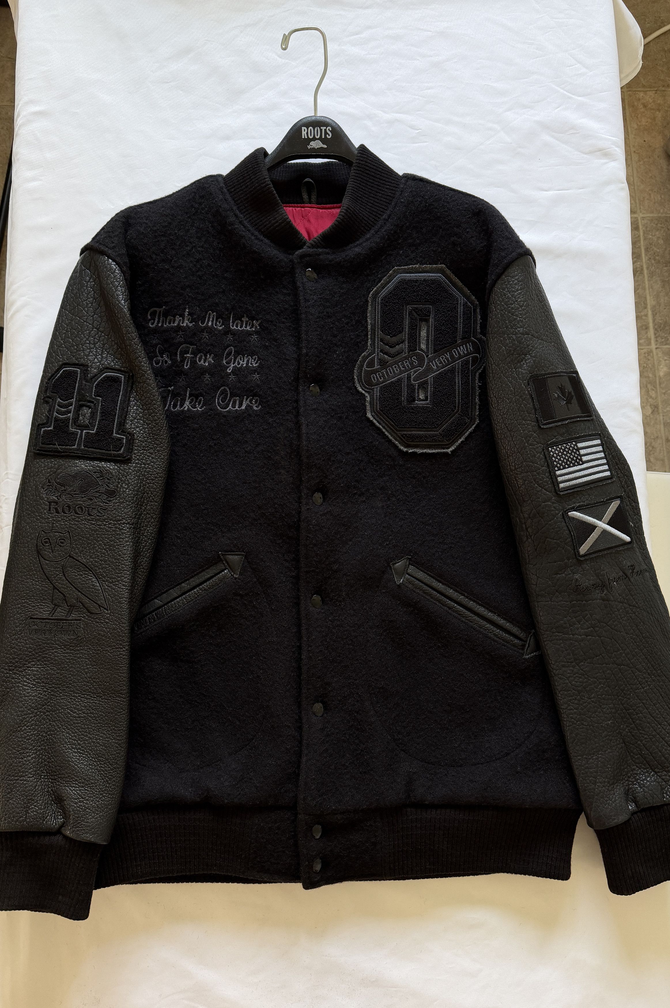 Drake 💥💎F&F💎💥🦉1/8 OVO Roots 2011 Bison Leather Wool Varsity Size US XXL / EU 58 / 5 - 1 Thumbnail