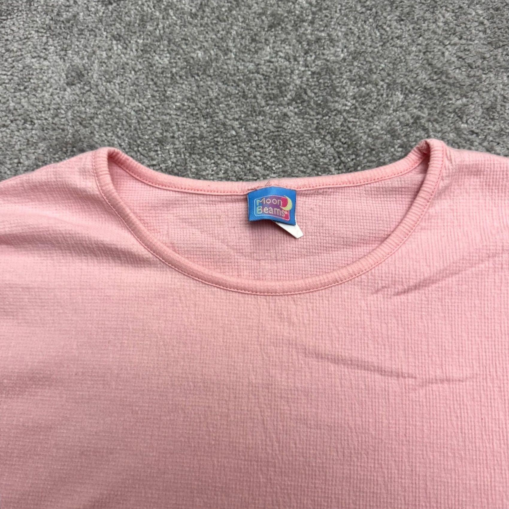 Haband Haband Moon Beams Textured Waffle Knit Basic T-Shirt Womens L Pink Crew Tee Shirt Short Sleeve Casual Size L / US 10 / IT 46 - 3 Thumbnail