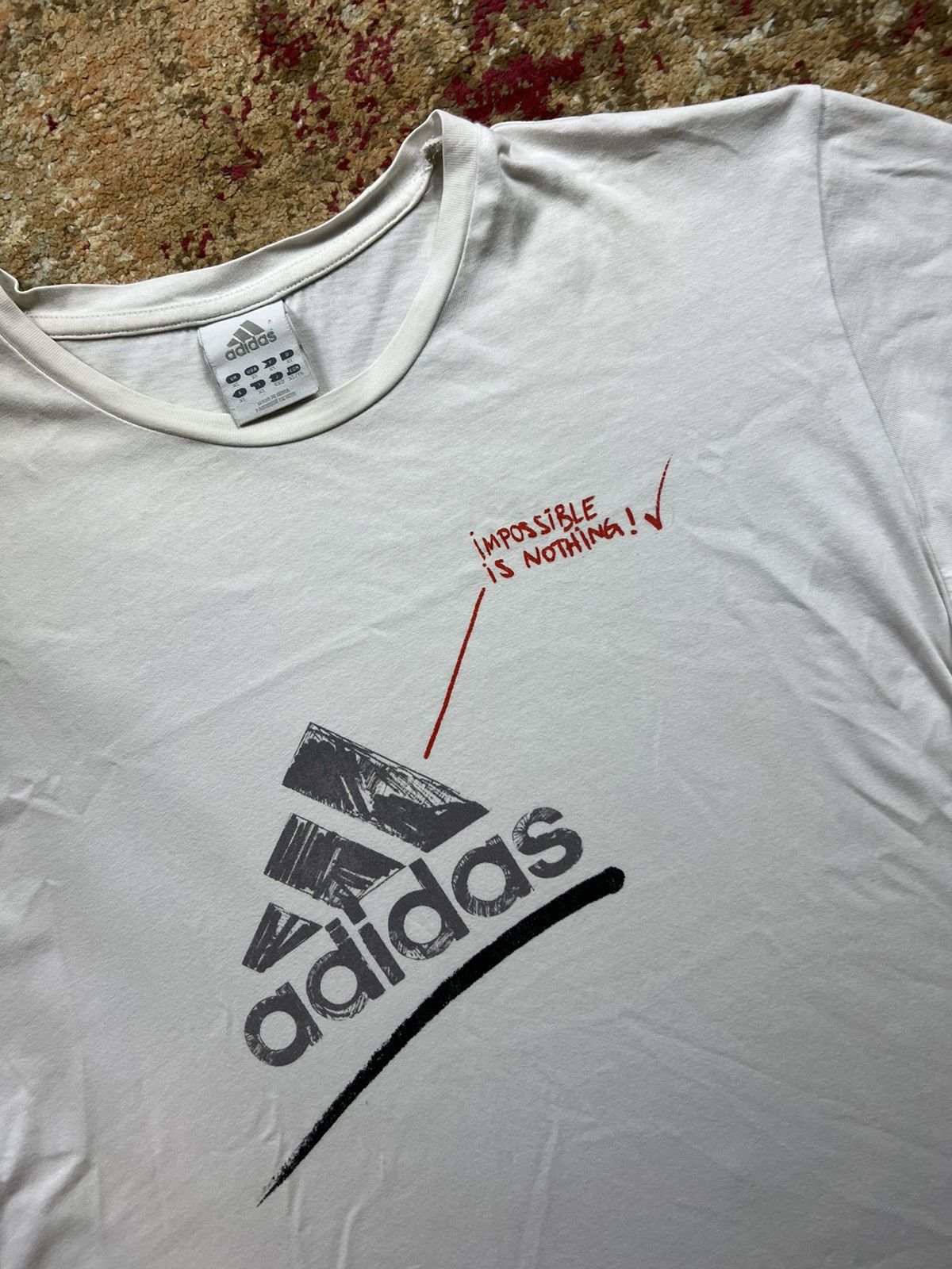 Adidas × Vintage 90’s ADIDAS RETRO IMPOSSIBLE IS NOTHING BIG LOGO TEE Size US XL / EU 56 / 4 - 2 Thumbnail