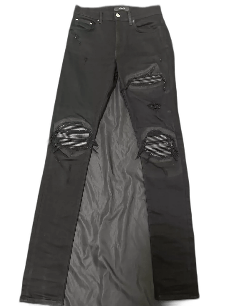 Amiri amiri mx1 leather patch skinny jeans Size US 29 - 1 Thumbnail