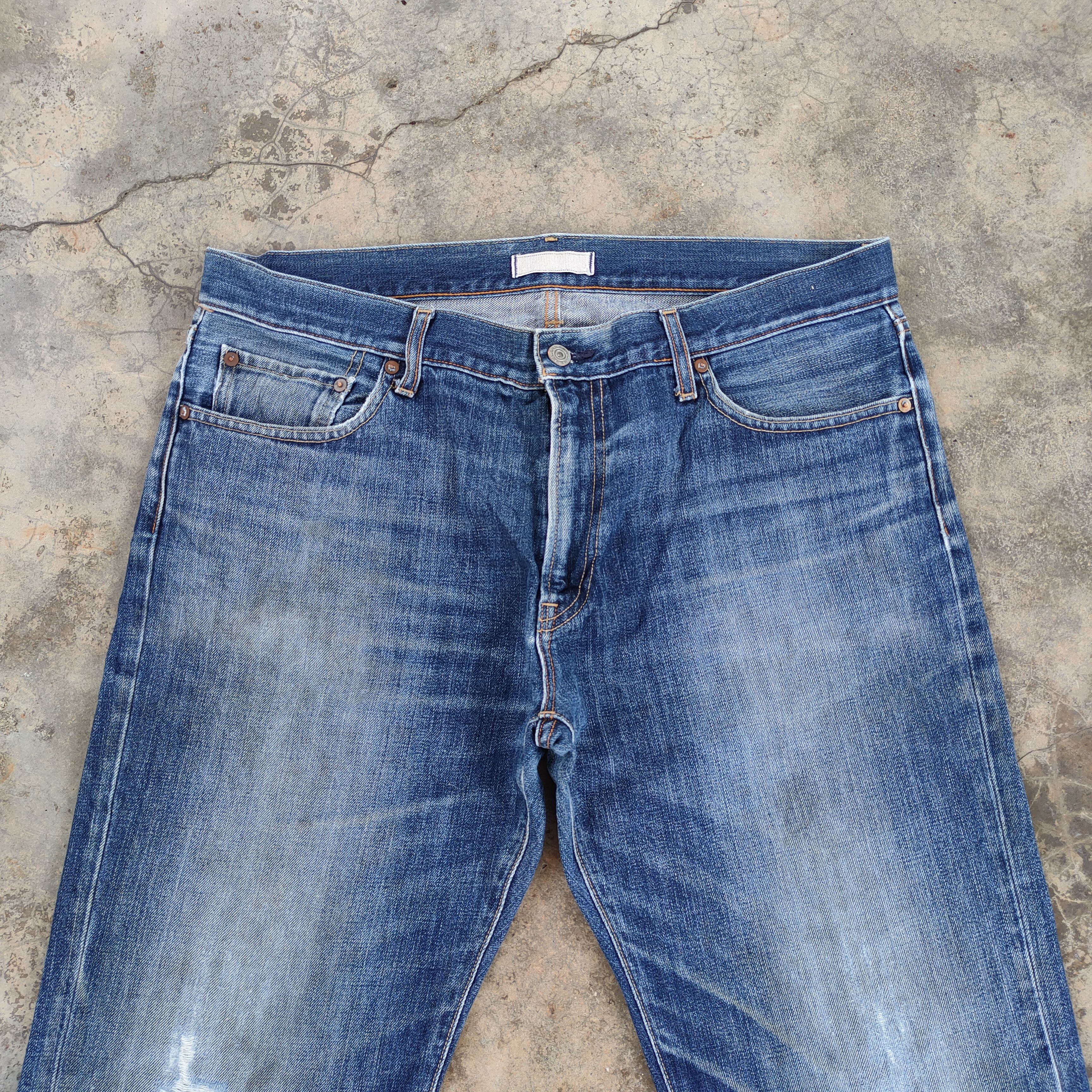 Japanese Brand × Jean × Vintage VINTAGE JAPANESE FADED RIPPED JEANS DENIM PANTS Size US 37 - 3 Thumbnail