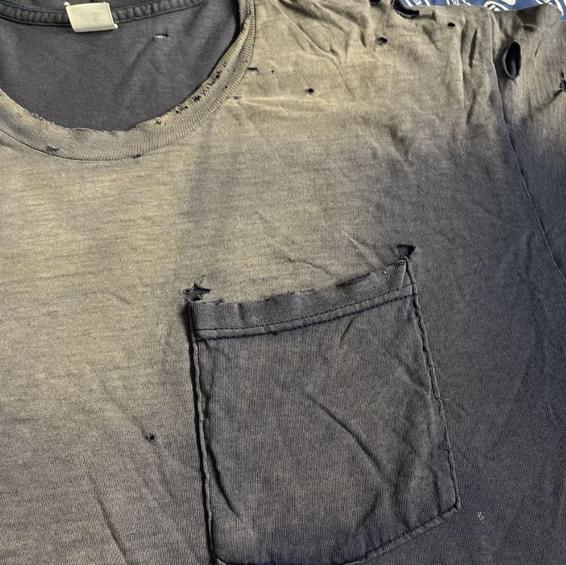 Fruit Of The Loom Vtg 90s Fruit of the Loom Sunfaded Faded Pocket Shirt Navy Size US XL / EU 56 / 4 - 4 Thumbnail